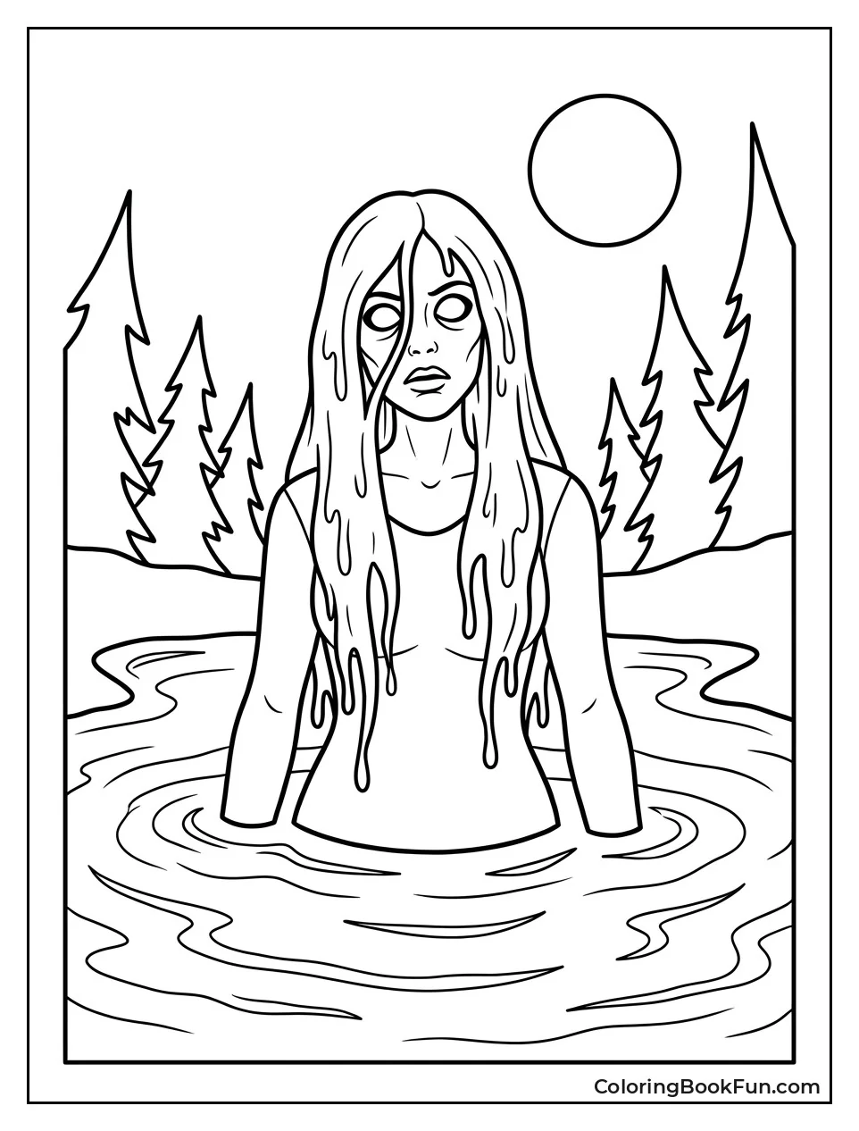 Woman Rises from Dark Lake