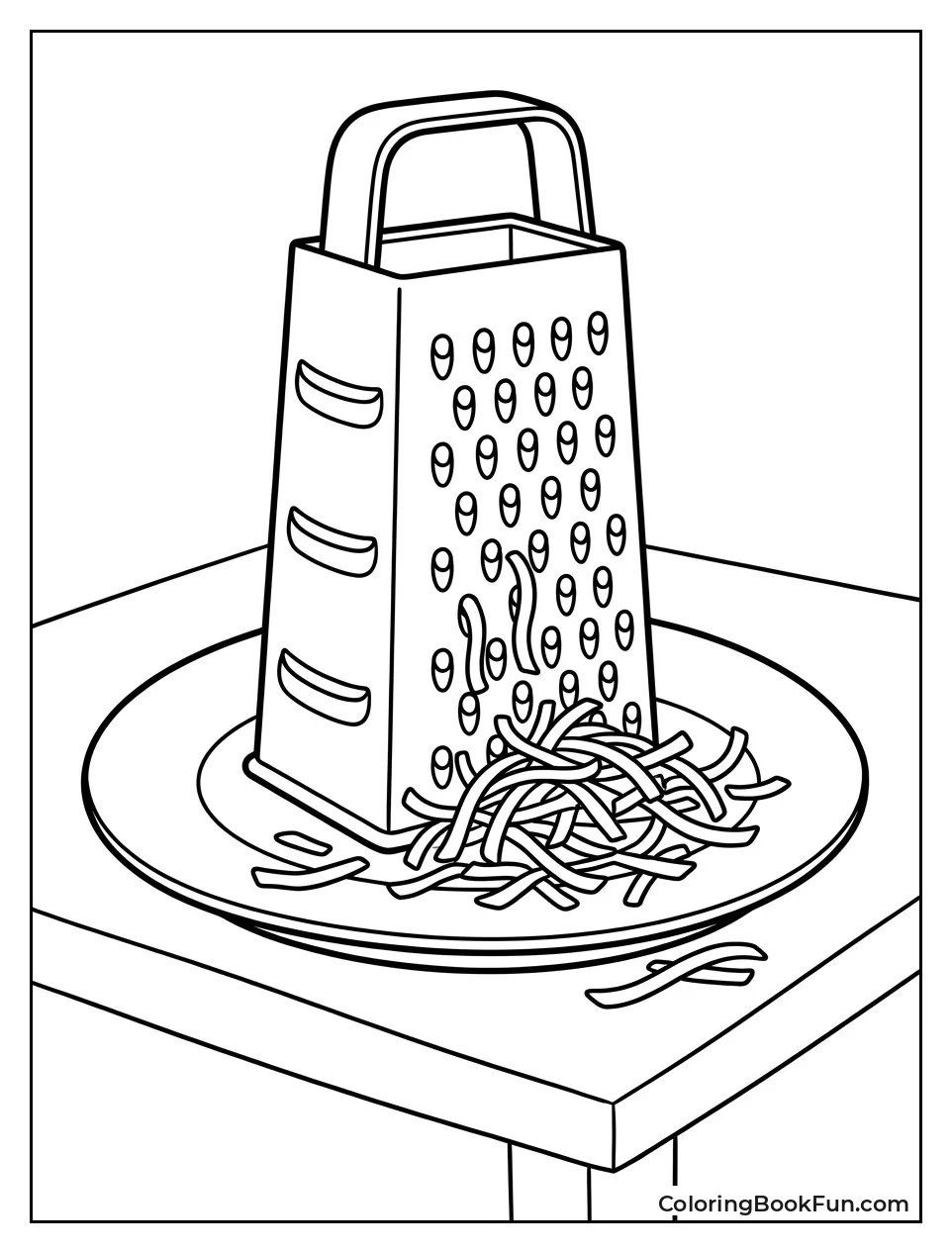 Box Grater Shredding Carrots on Plate