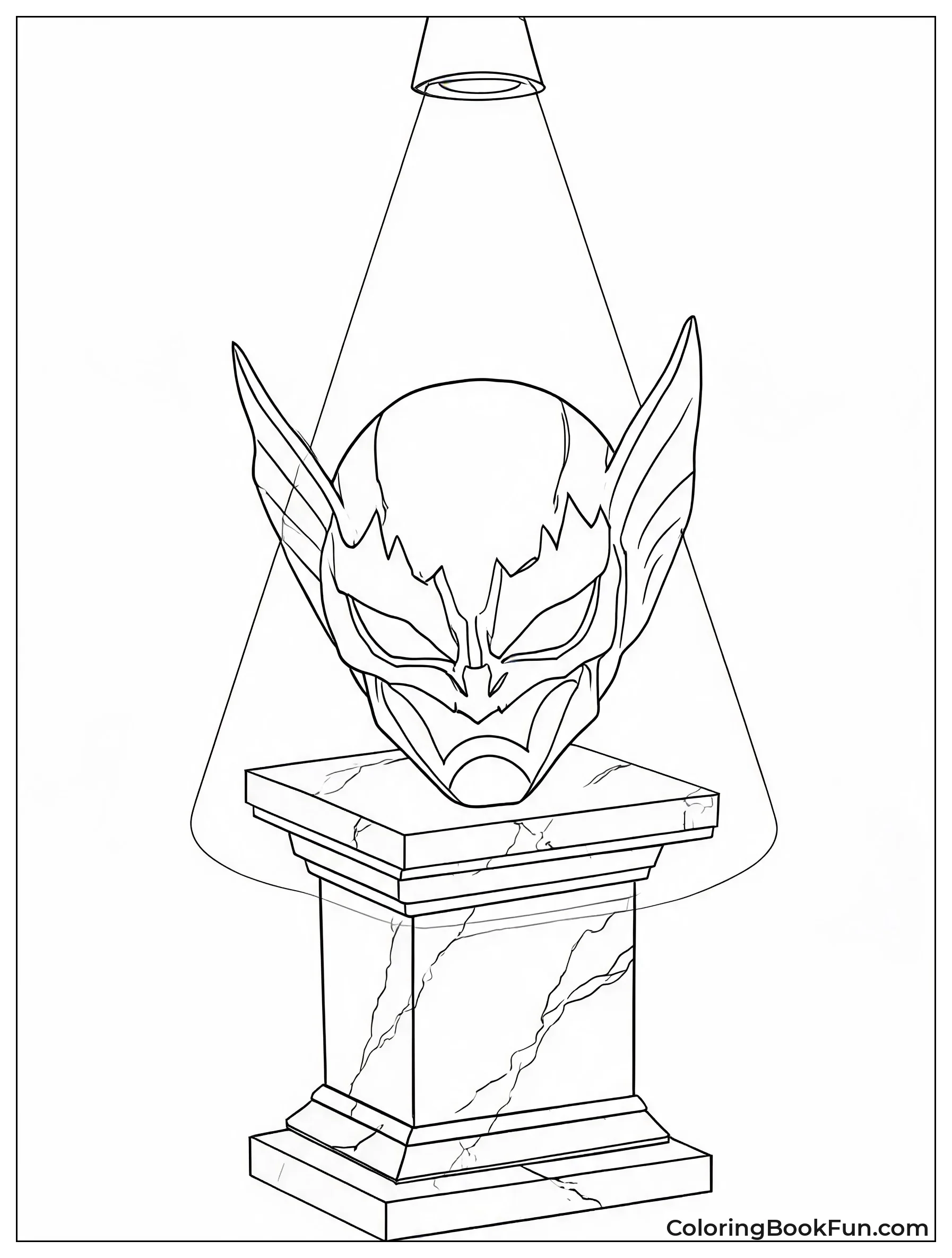 Green Mask On Marble Pedestal