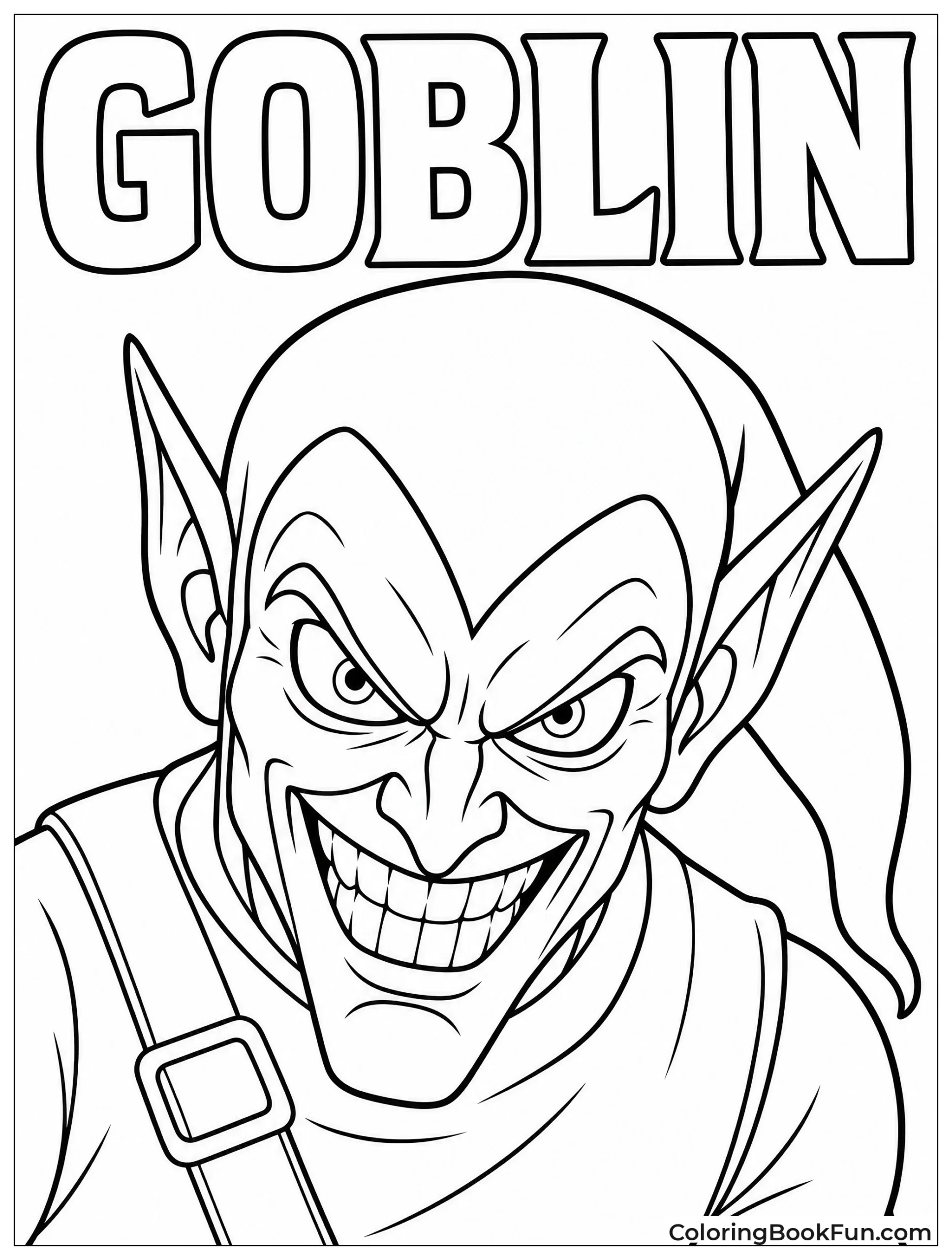 Close Up Green Goblin Face