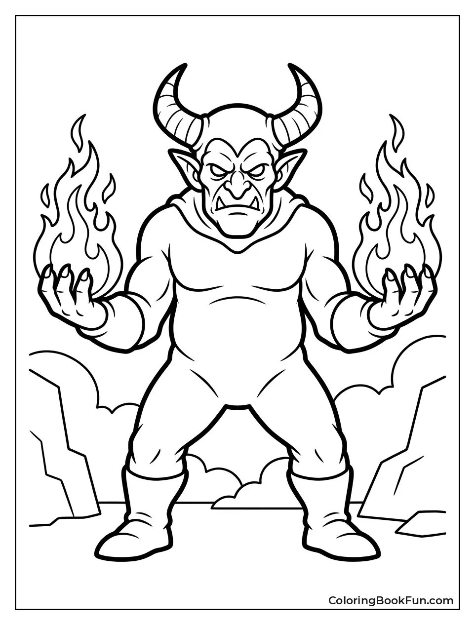 Fiery Goblin With Horns