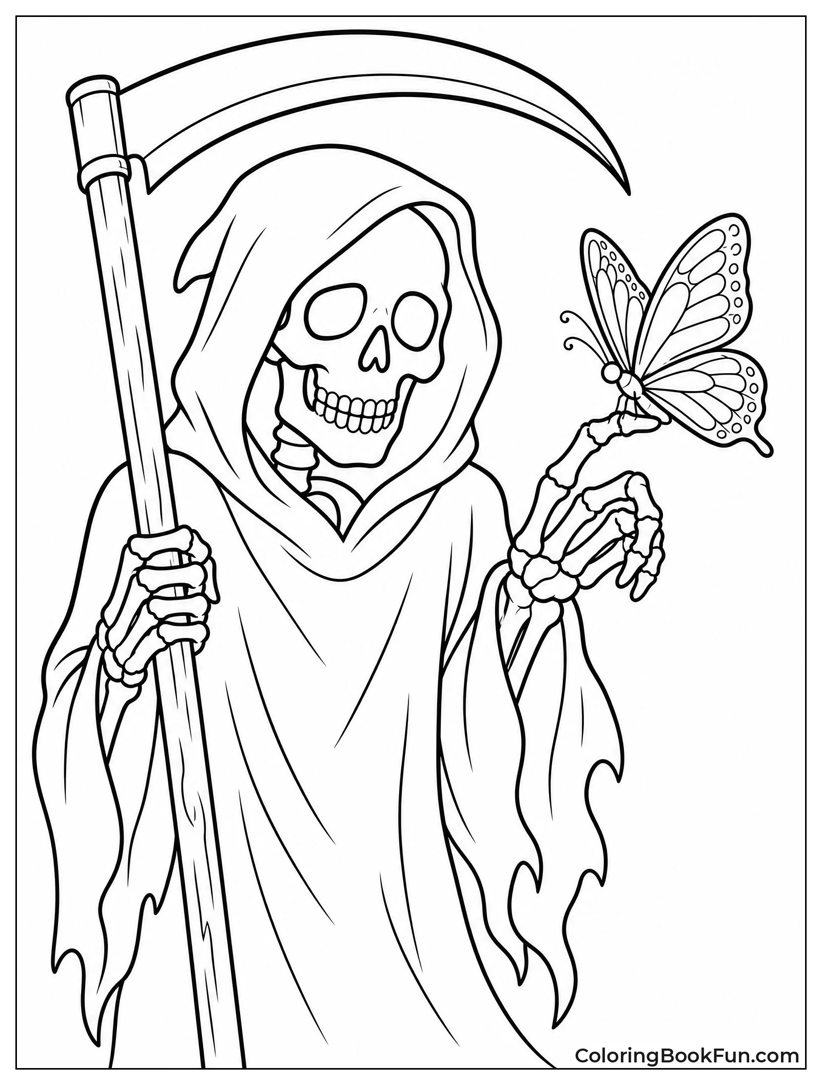 Butterfly on Reaper Skeleton Finger
