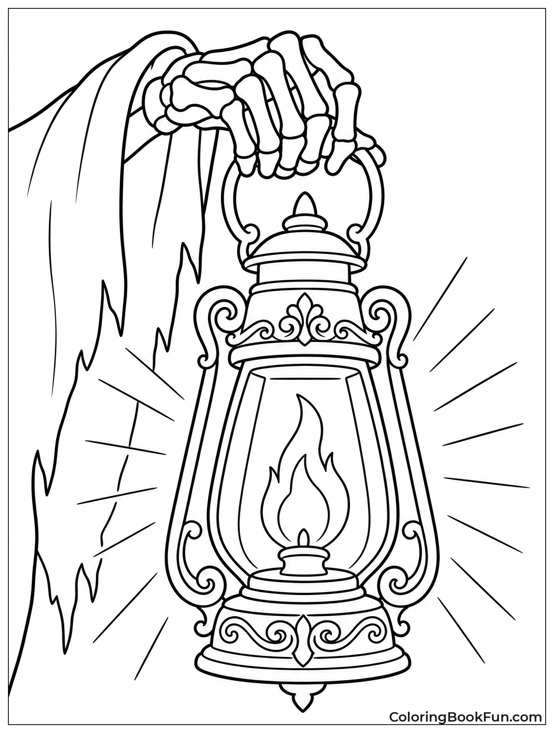 Hand Holding Ornate Glowing Lantern