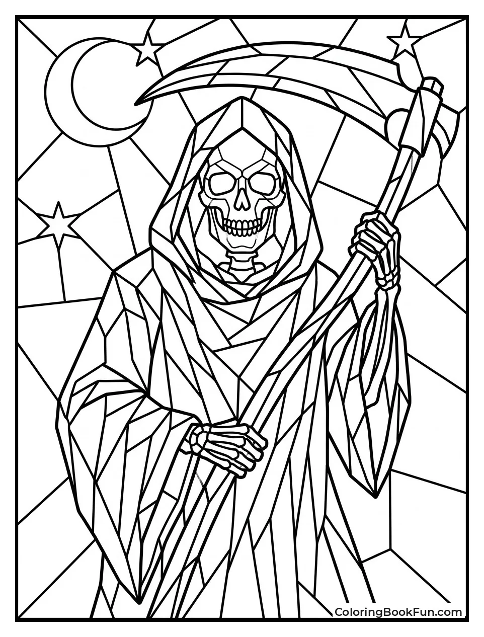 Stained Glass Window of Reaper