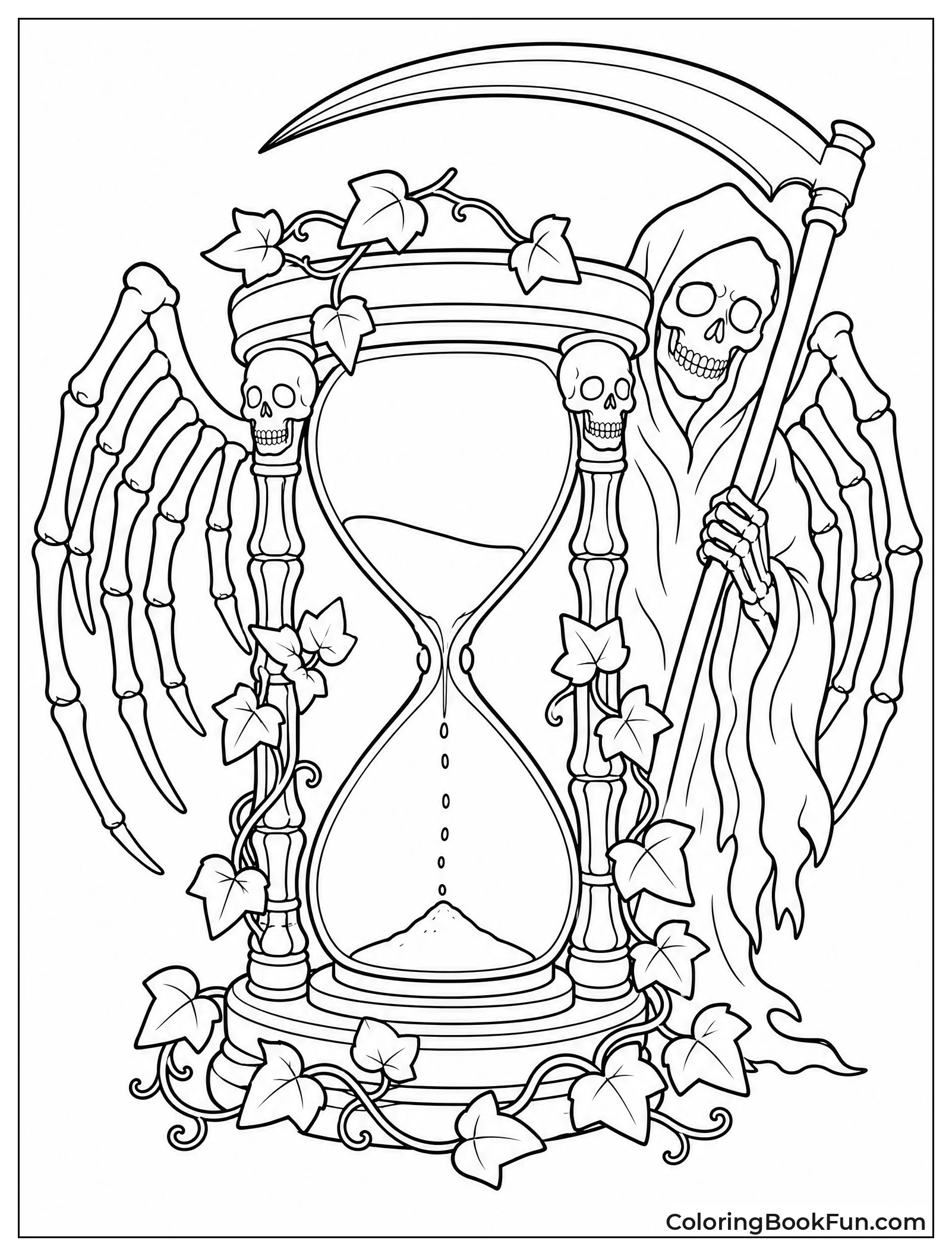 Hourglass with Wings and Ivy