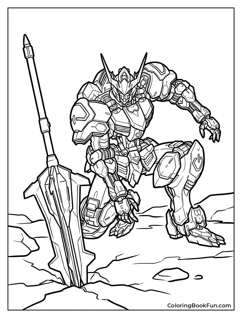 Barbatos Crouching with Mace Stuck