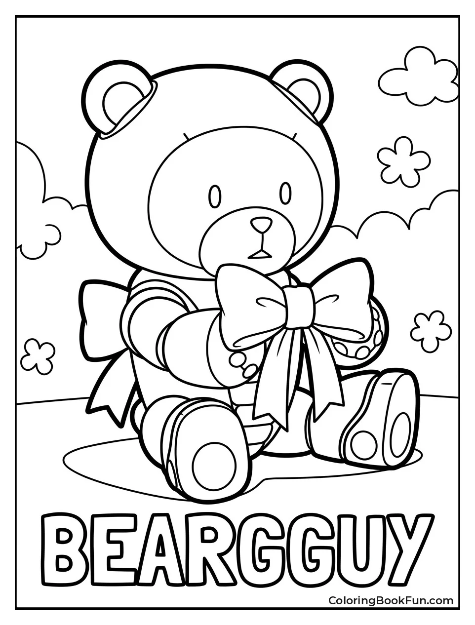 Beargguy Holding Cute Ribbon