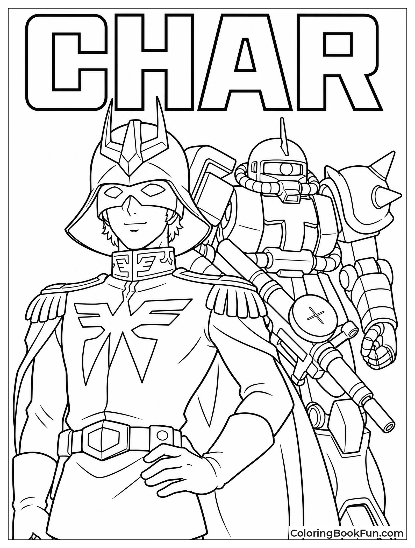 Char Standing with Red Zaku