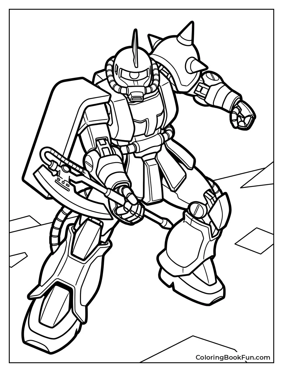 Char Red Zaku in Attack