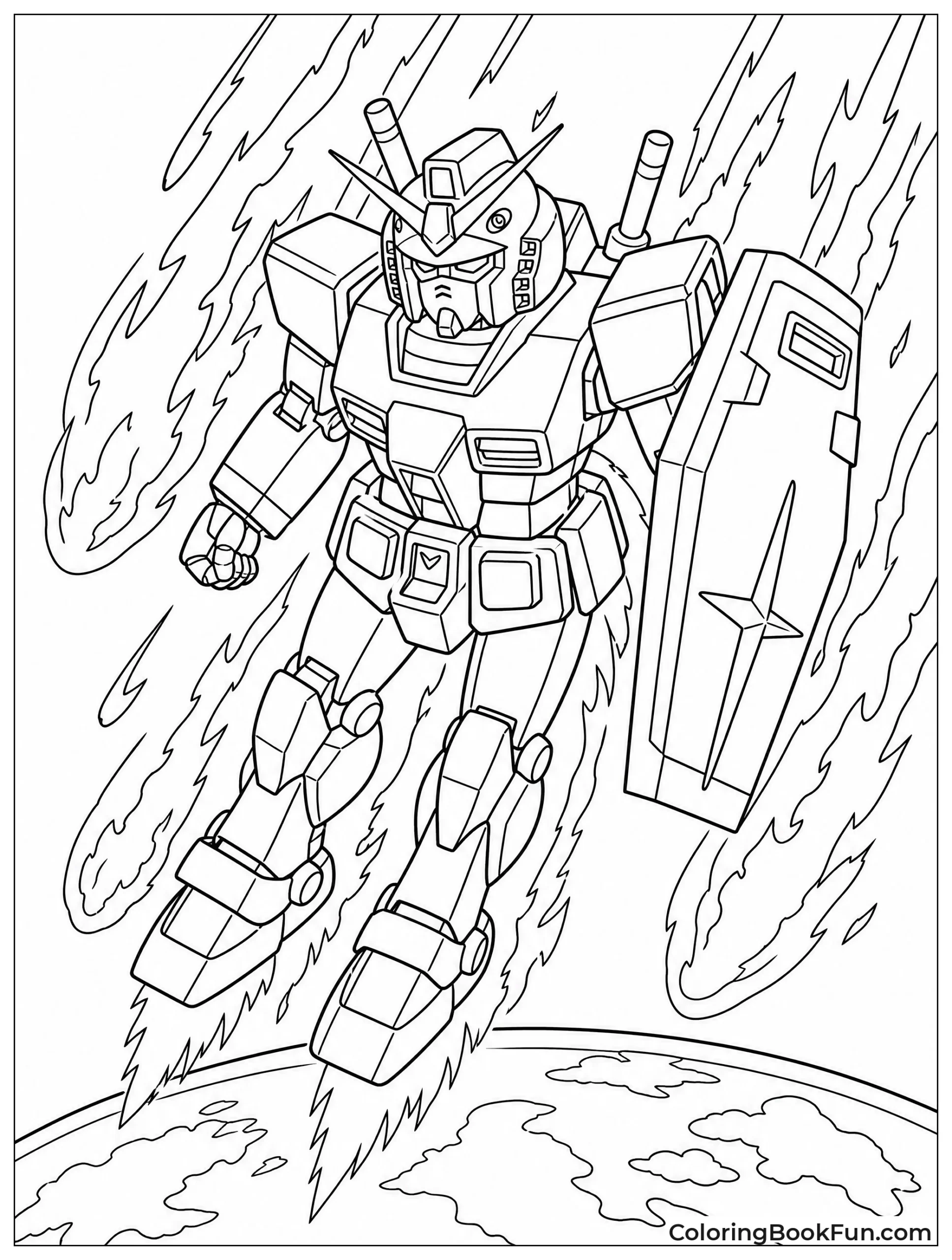 Gundam Entering Earth Atmosphere