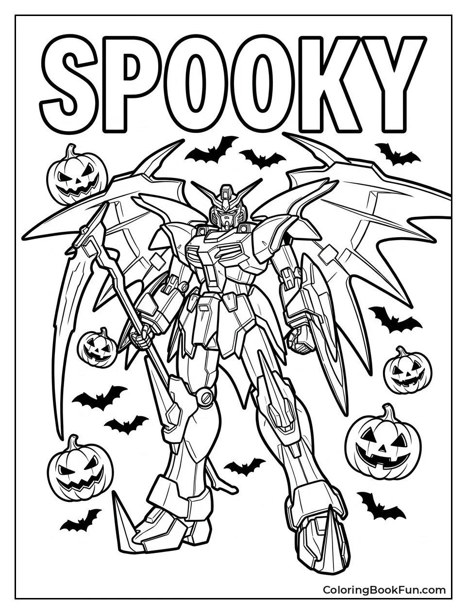 Deathscythe Surrounded by Halloween Pumpkins