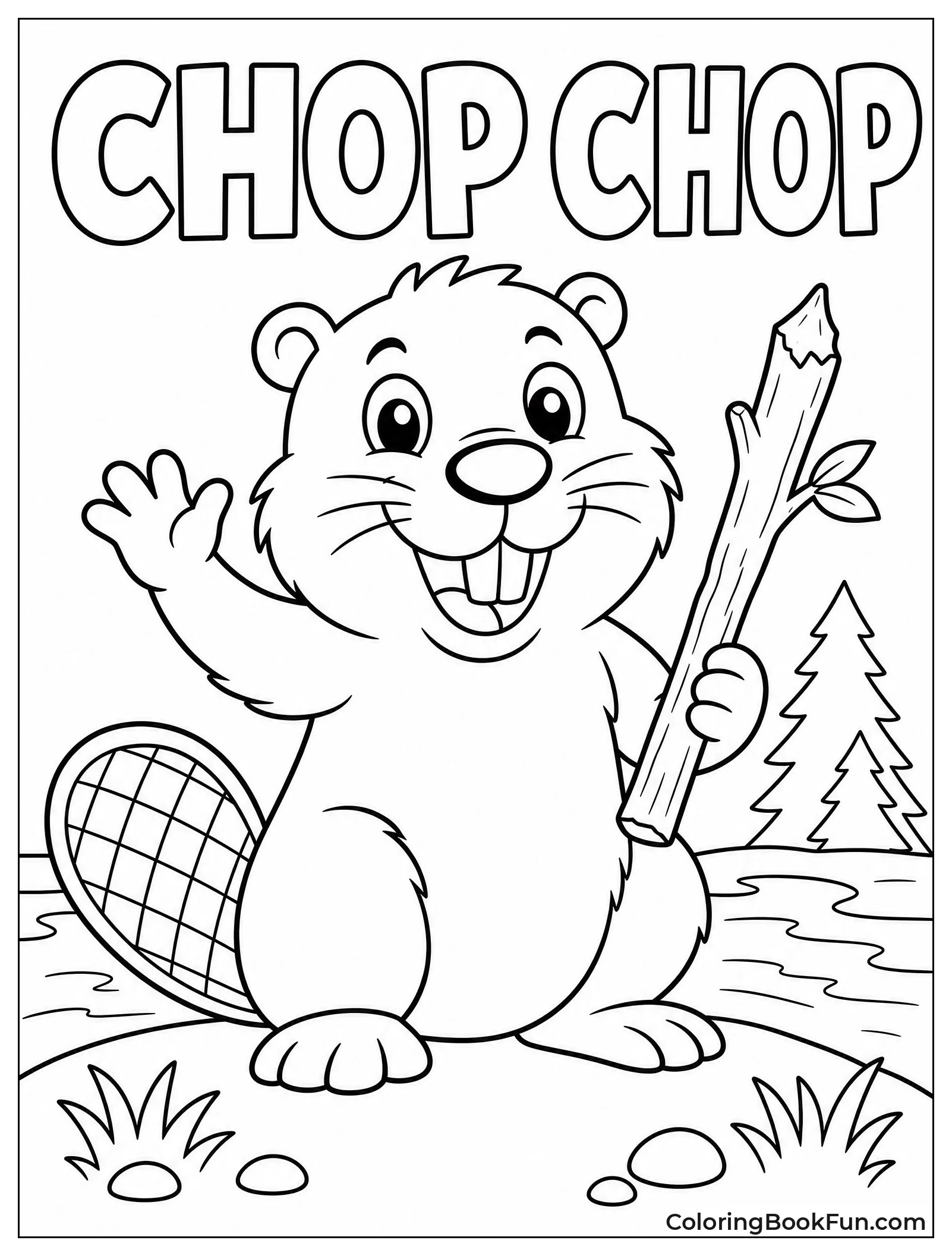 Happy Beaver Waves and Smiles