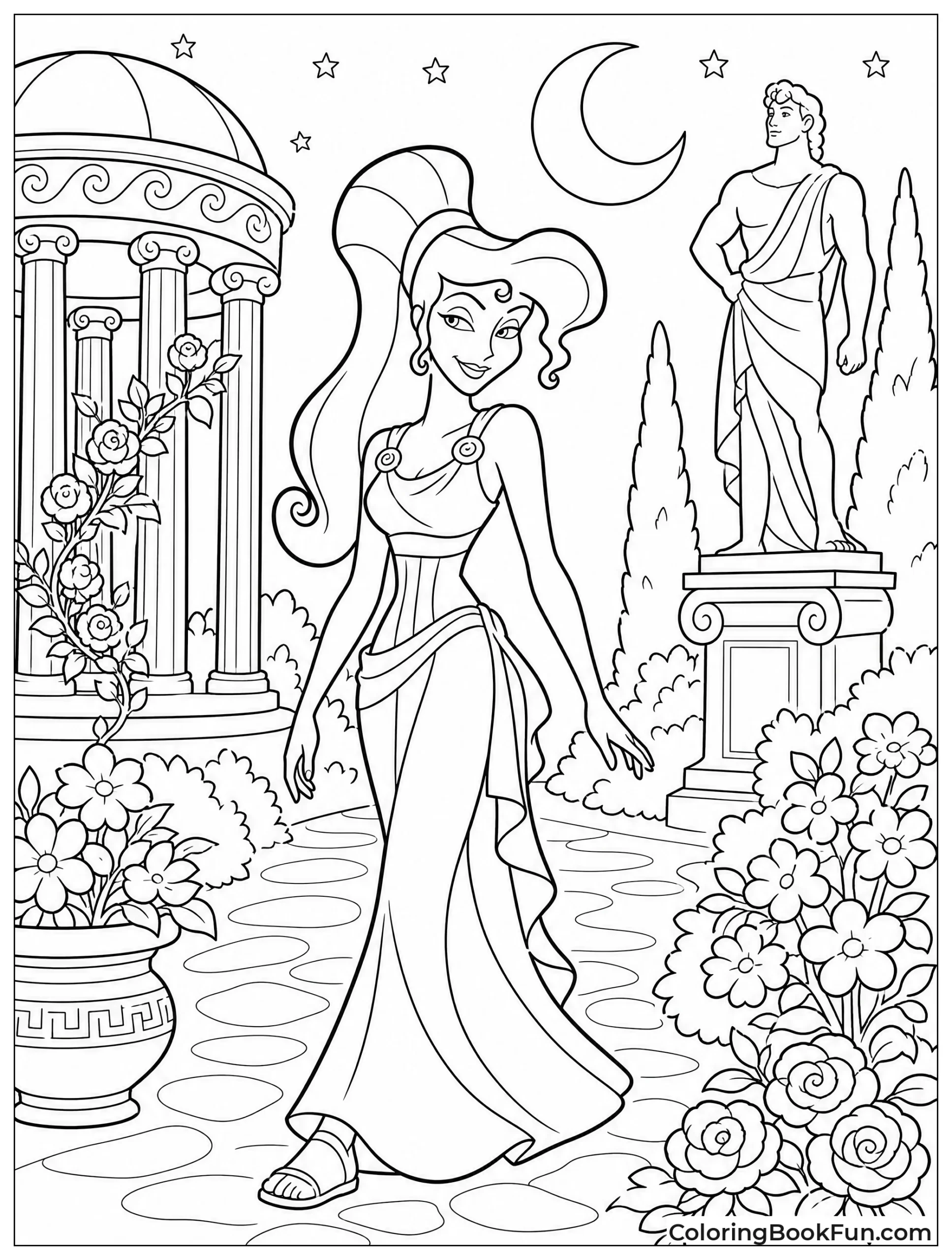 Meg Walks In Moonlit Garden