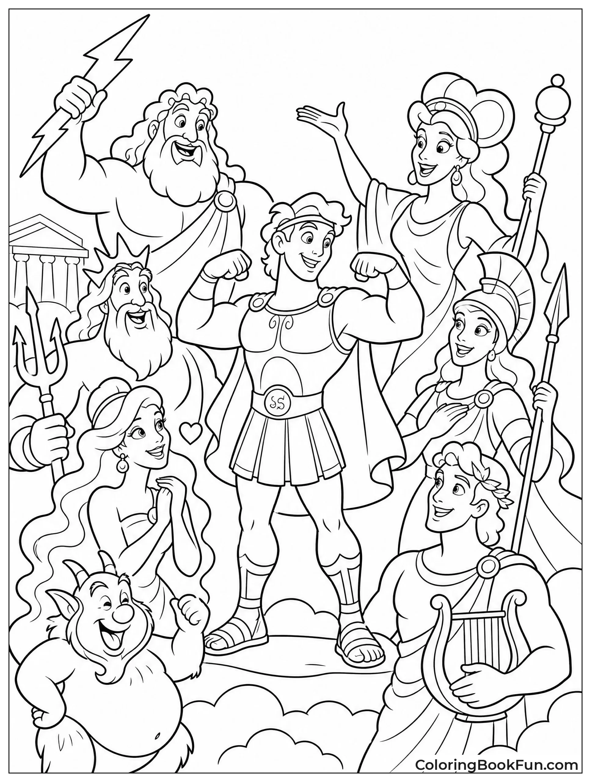 Gods Celebrate Around Hercules