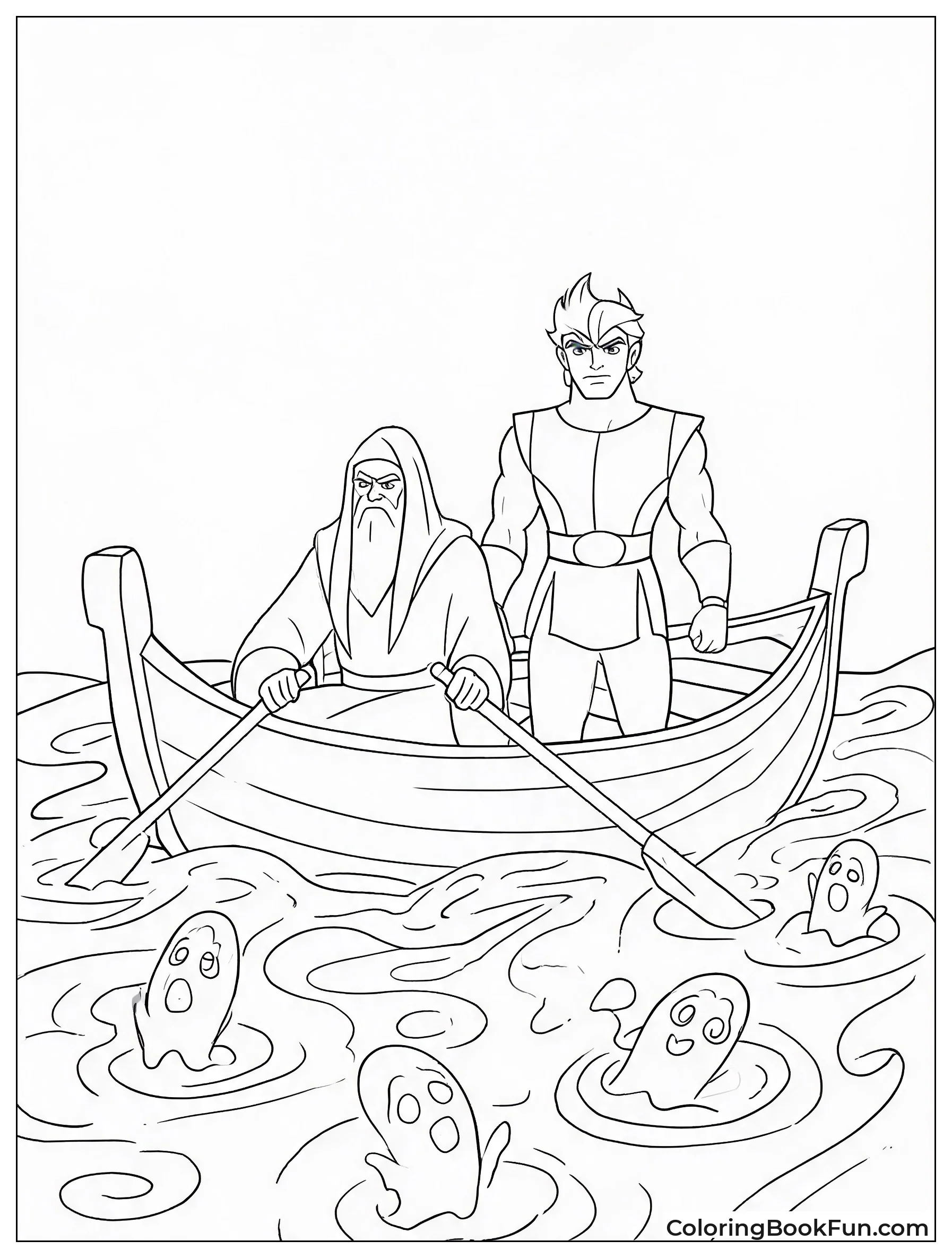Charon Rows Boat On River