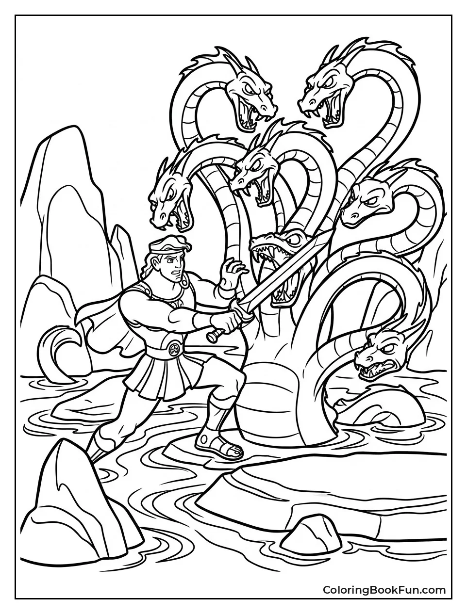 Hercules Battles Multi Headed Hydra