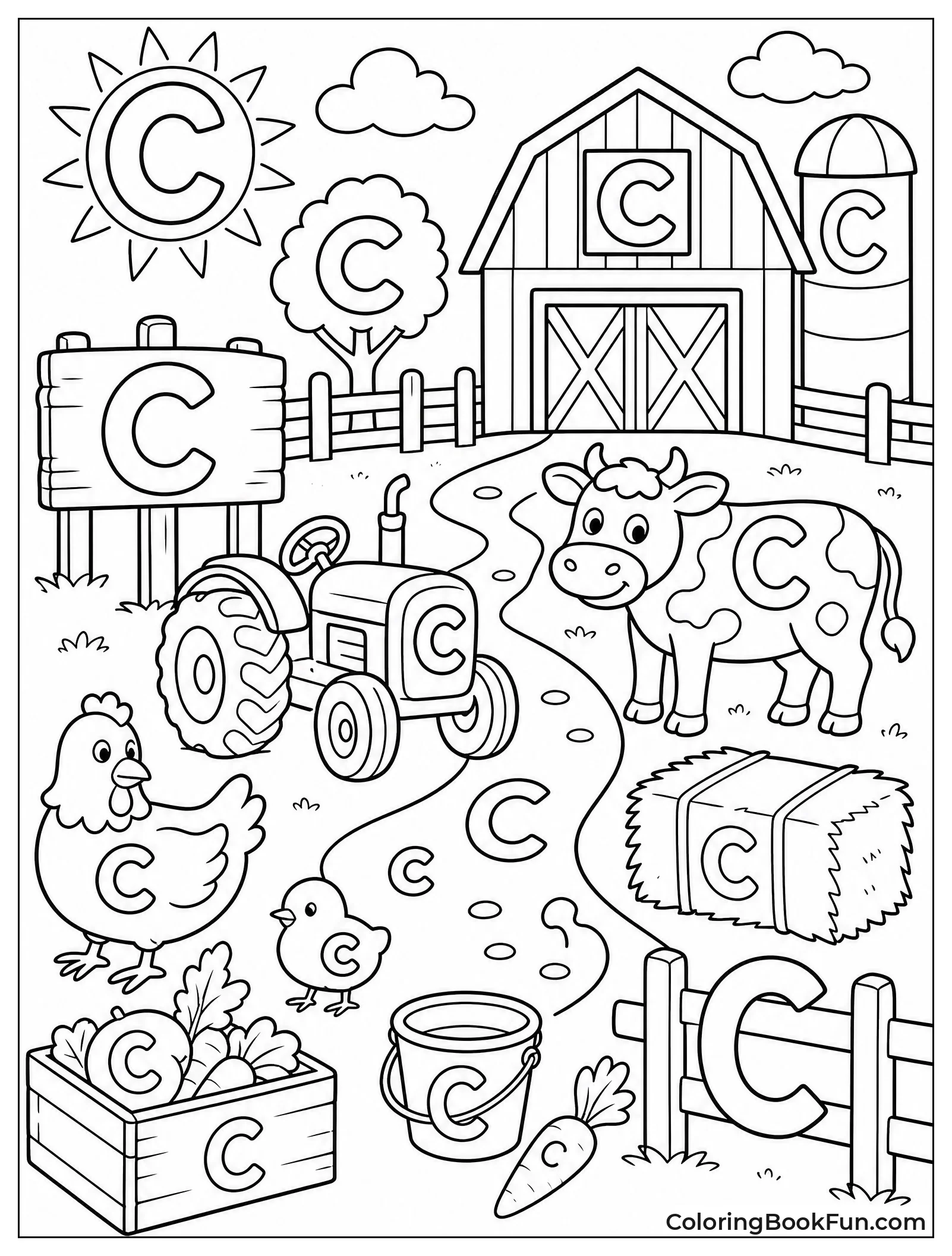 Find Hidden C Shapes on Farm