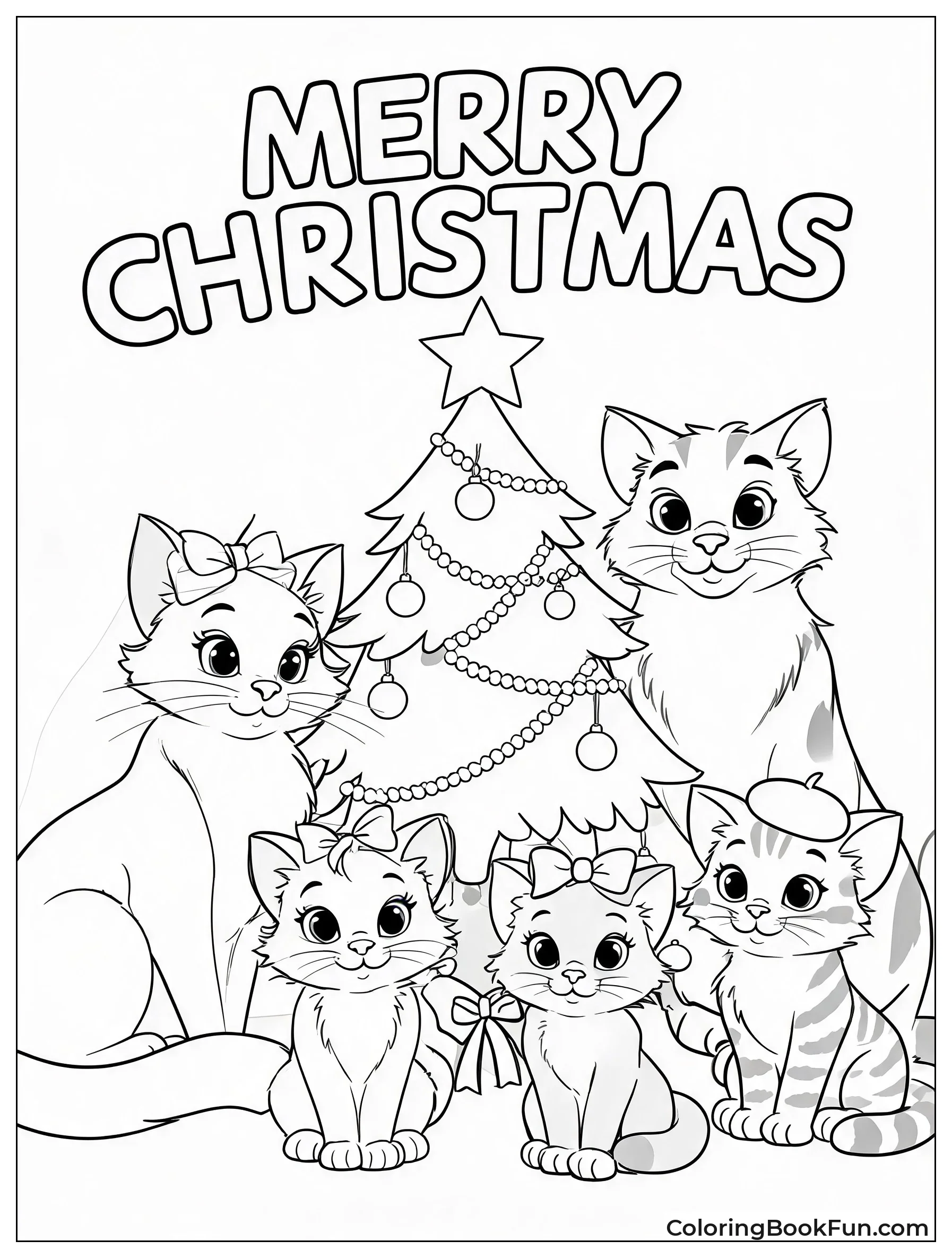 Family Celebrating Christmas around the Tree