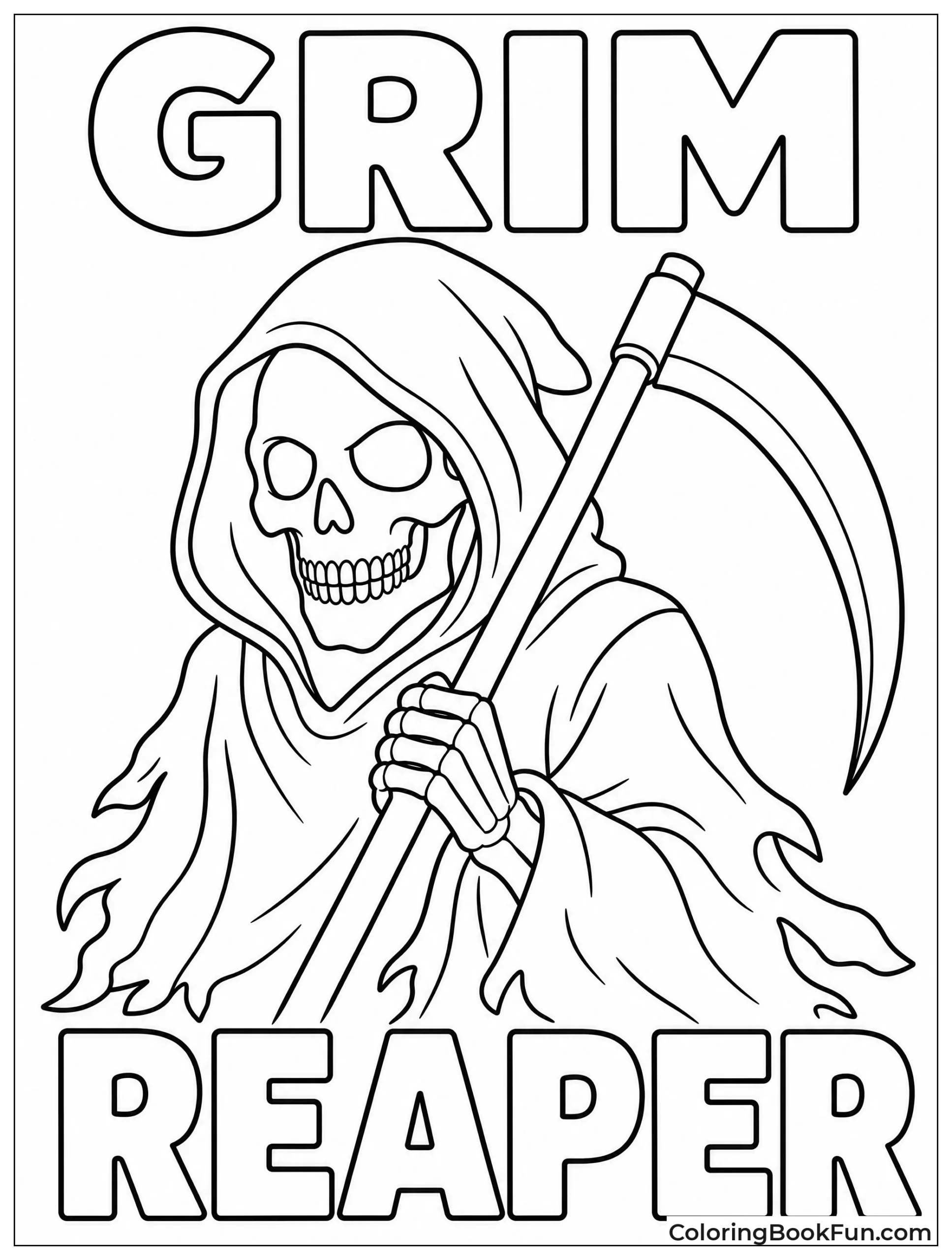 Hooded Reaper Holding Scythe