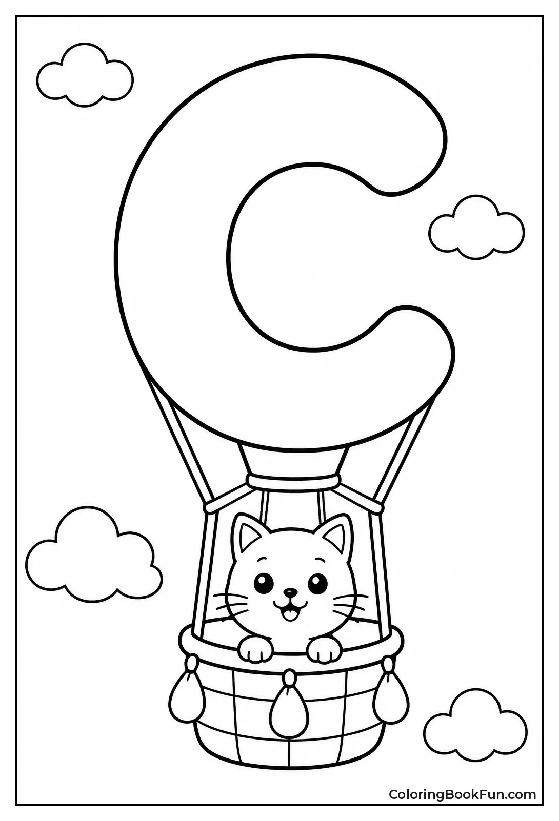 Cat Rides in C Shaped Balloon