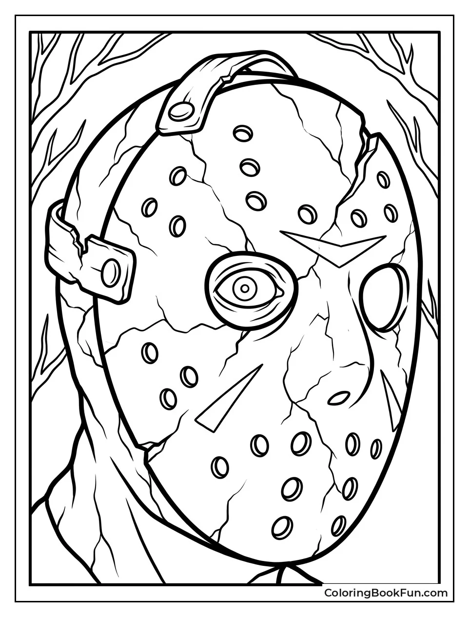 Close Up of Cracked Mask