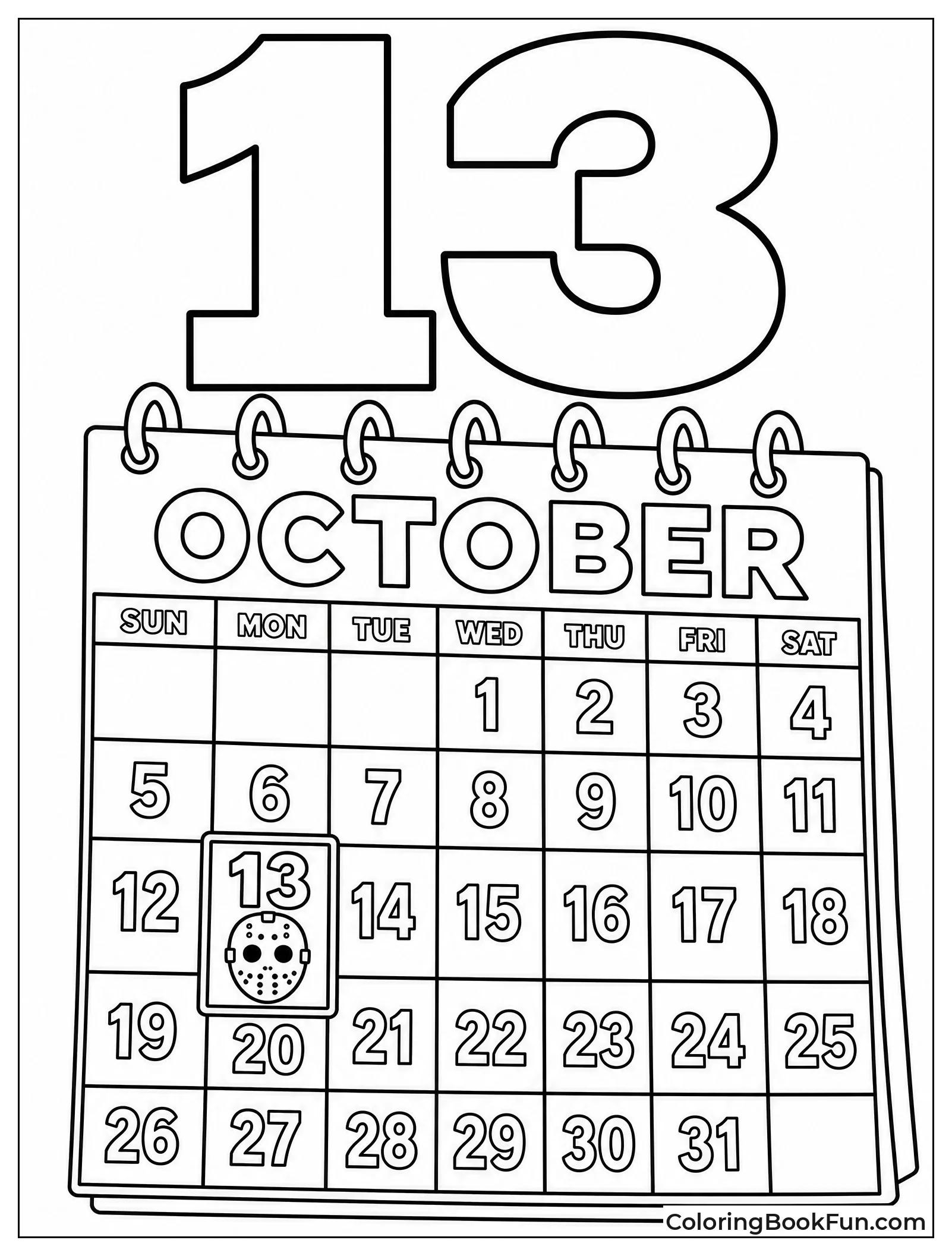 Calendar Page with Jason Mask