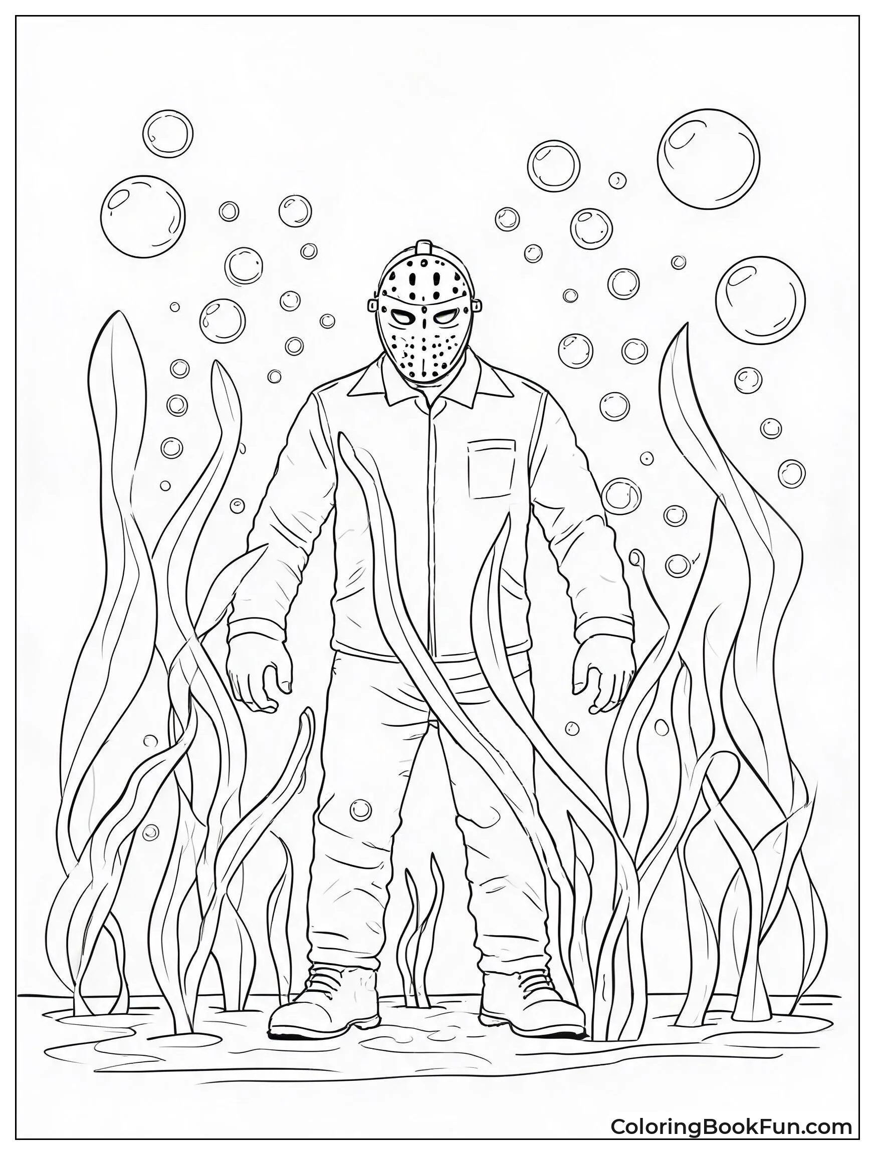 Jason Lurking Underwater in Lake