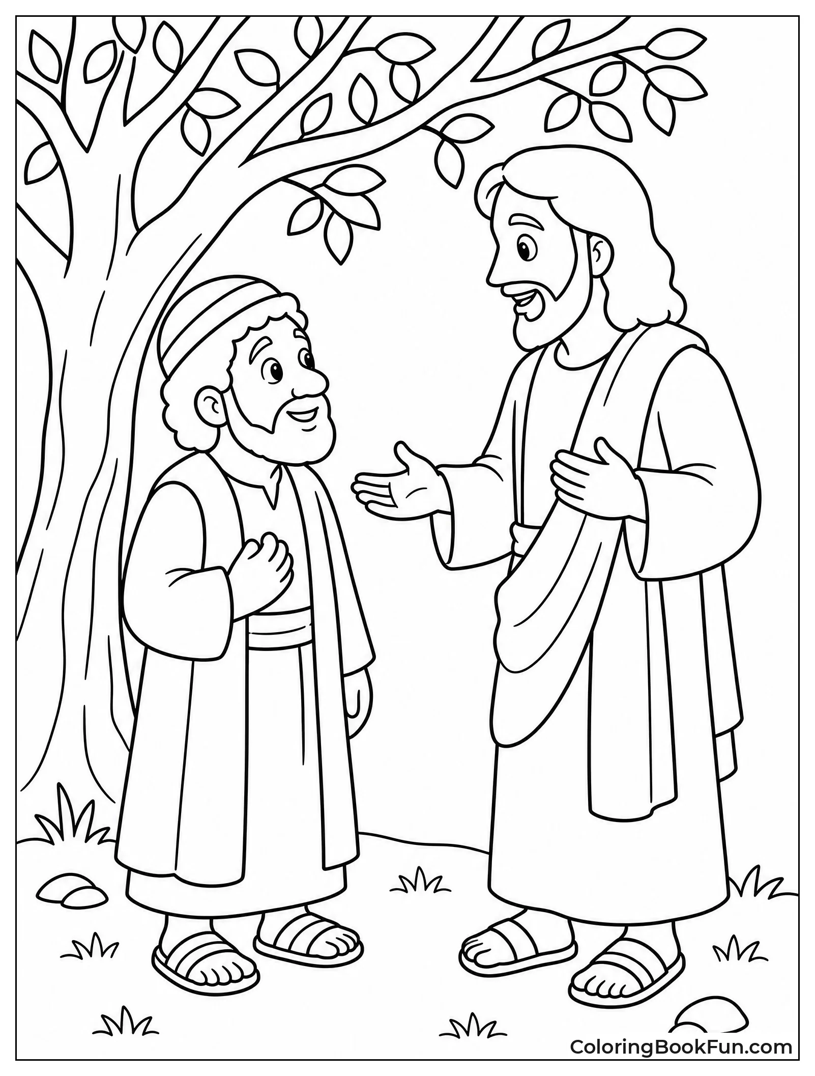 Jesus Talks with Zacchaeus Face to Face