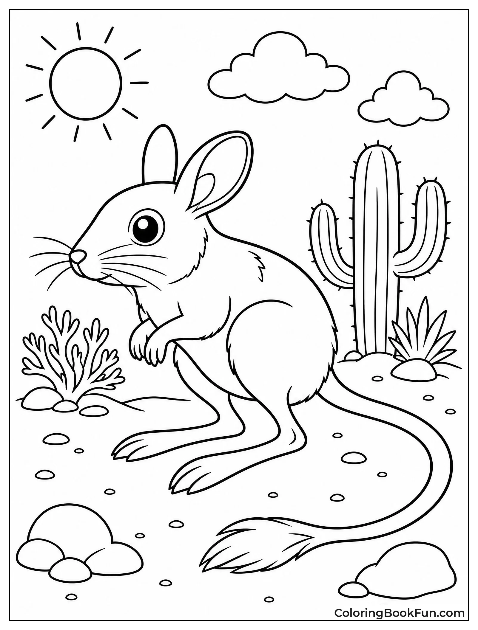 Kangaroo Rat Hops in Desert