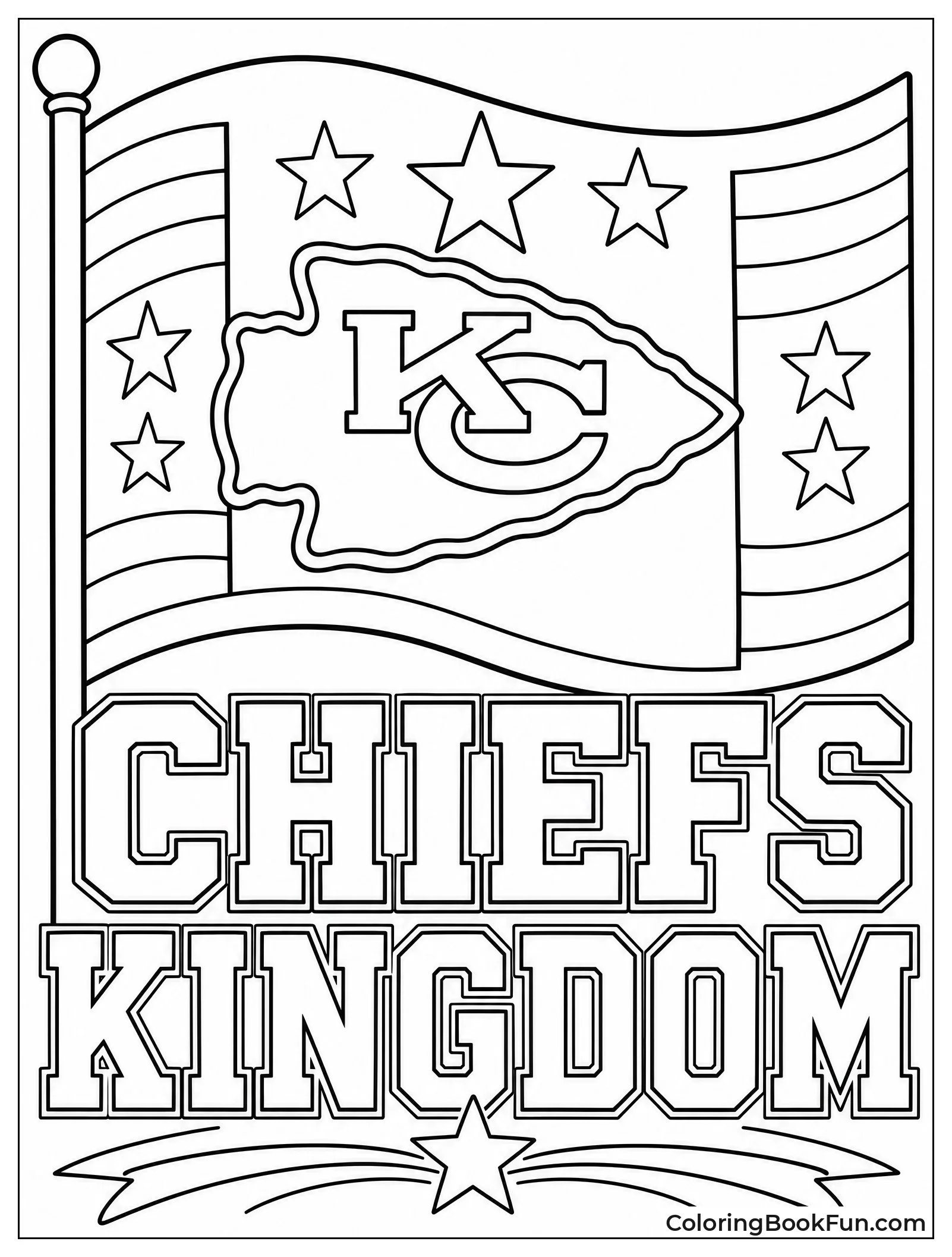 Chiefs Kingdom Banner with Stars
