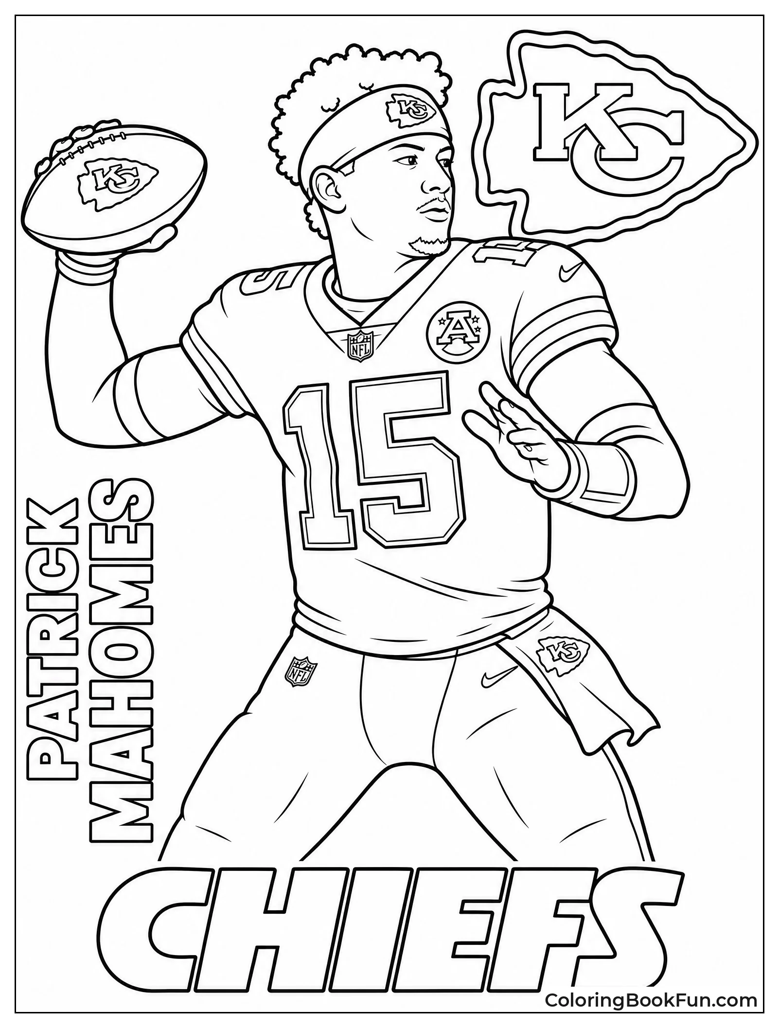 Mahomes Throws Football Pass