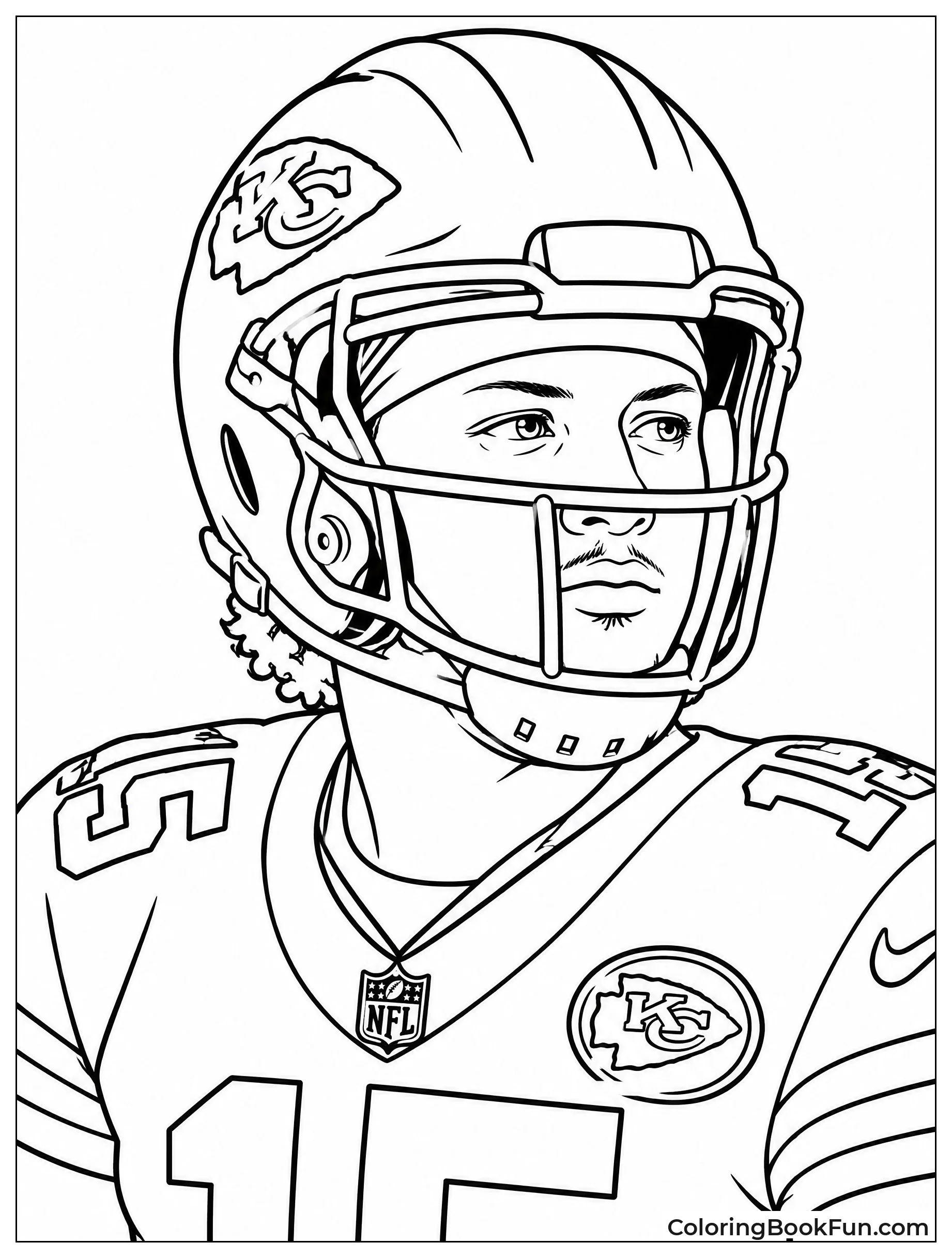 Mahomes Portrait in Helmet