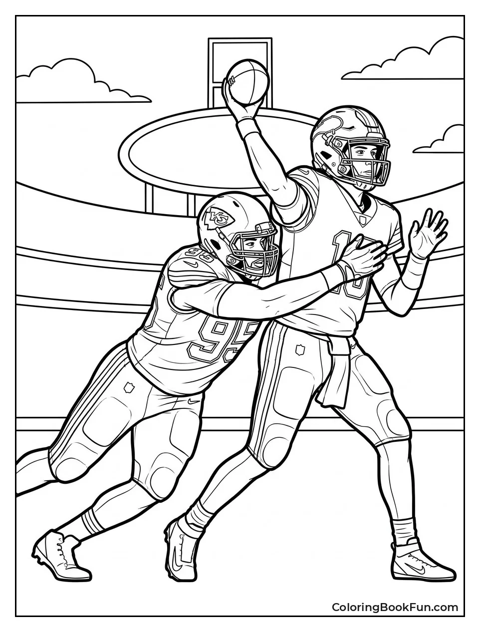 Defender Sacks Quarterback Hard