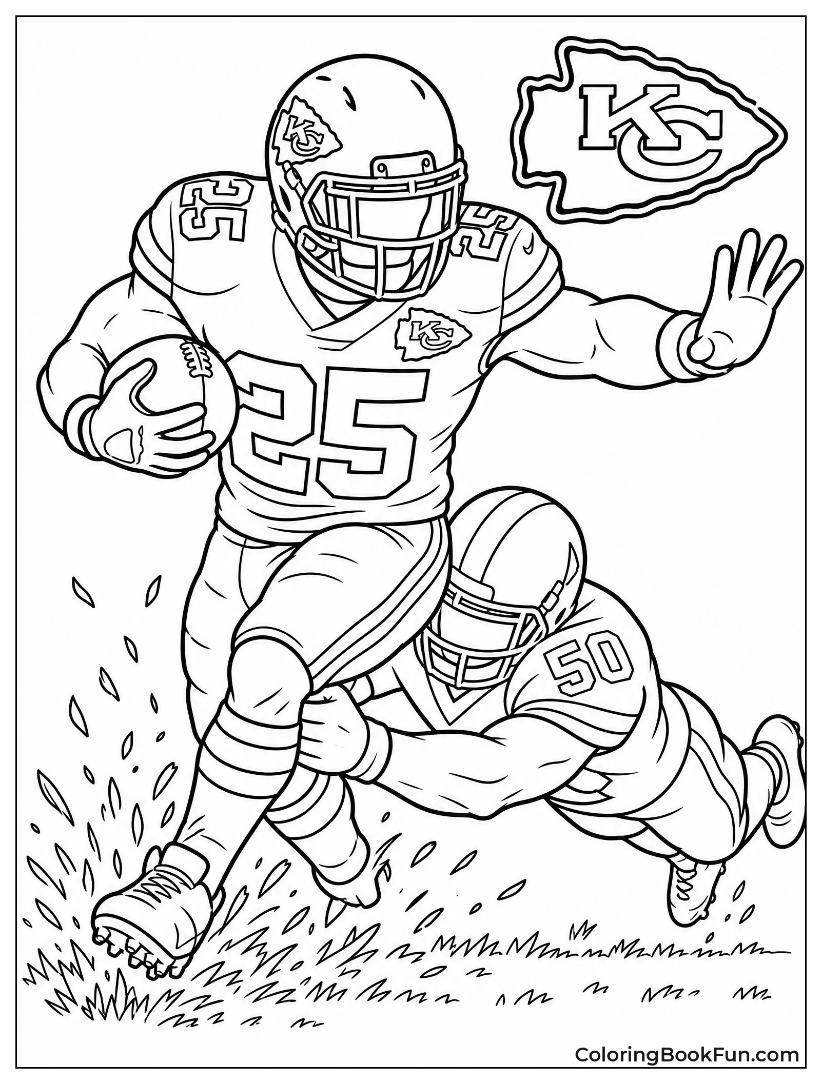 Running Back Breaks Through Tackle