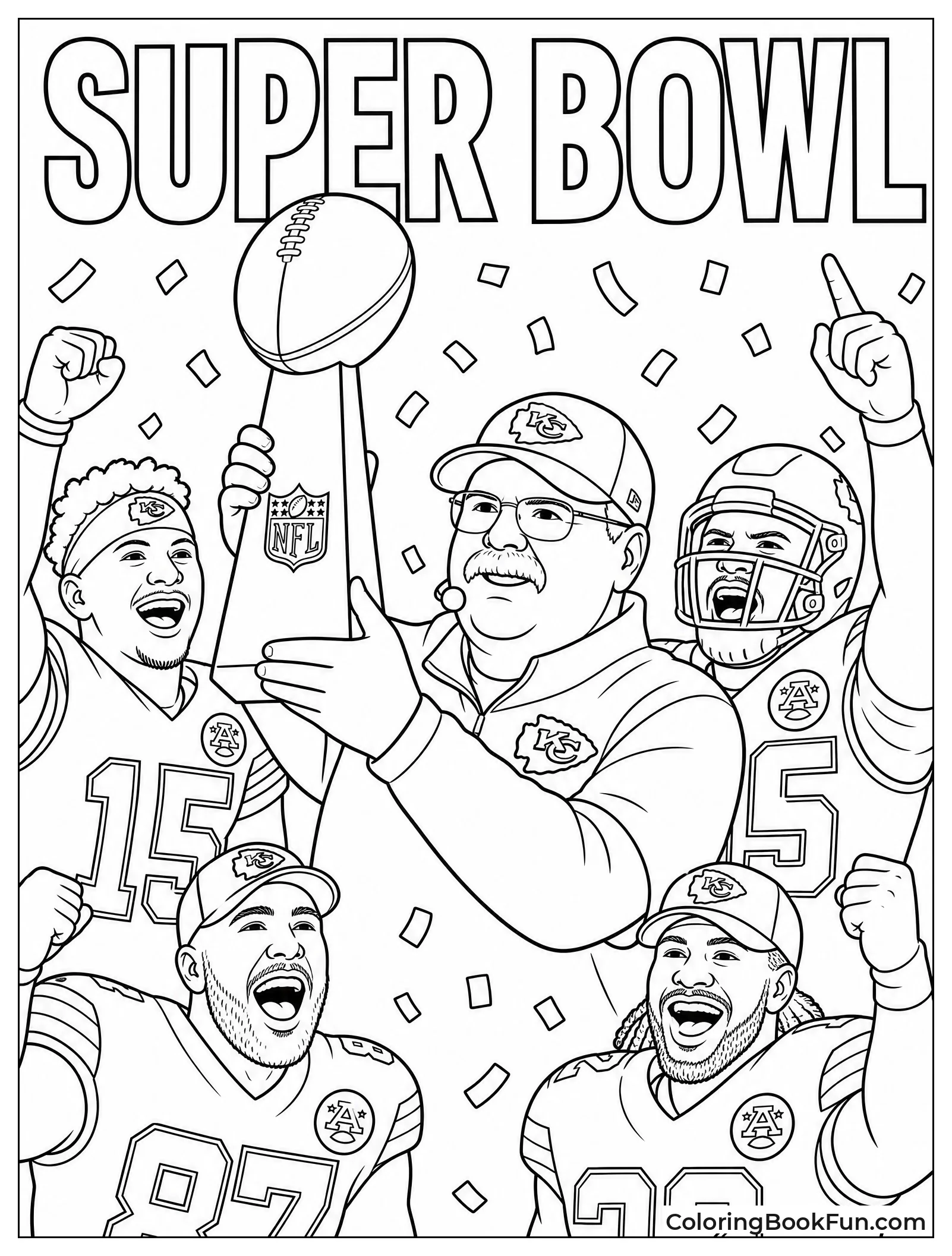 Coach Holds Super Bowl Trophy