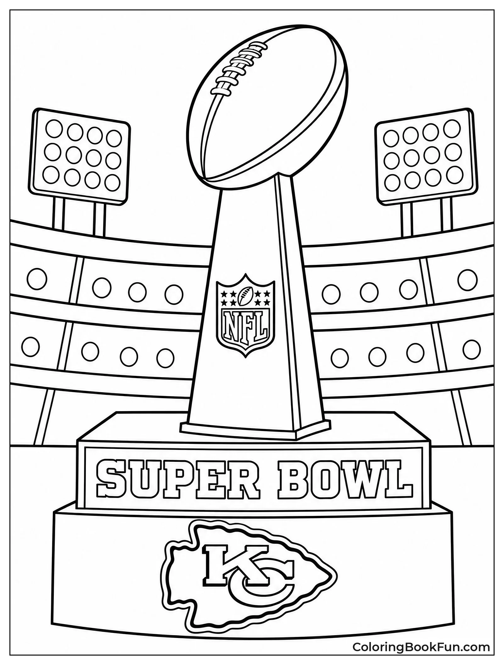 Shiny Super Bowl Trophy on Pedestal