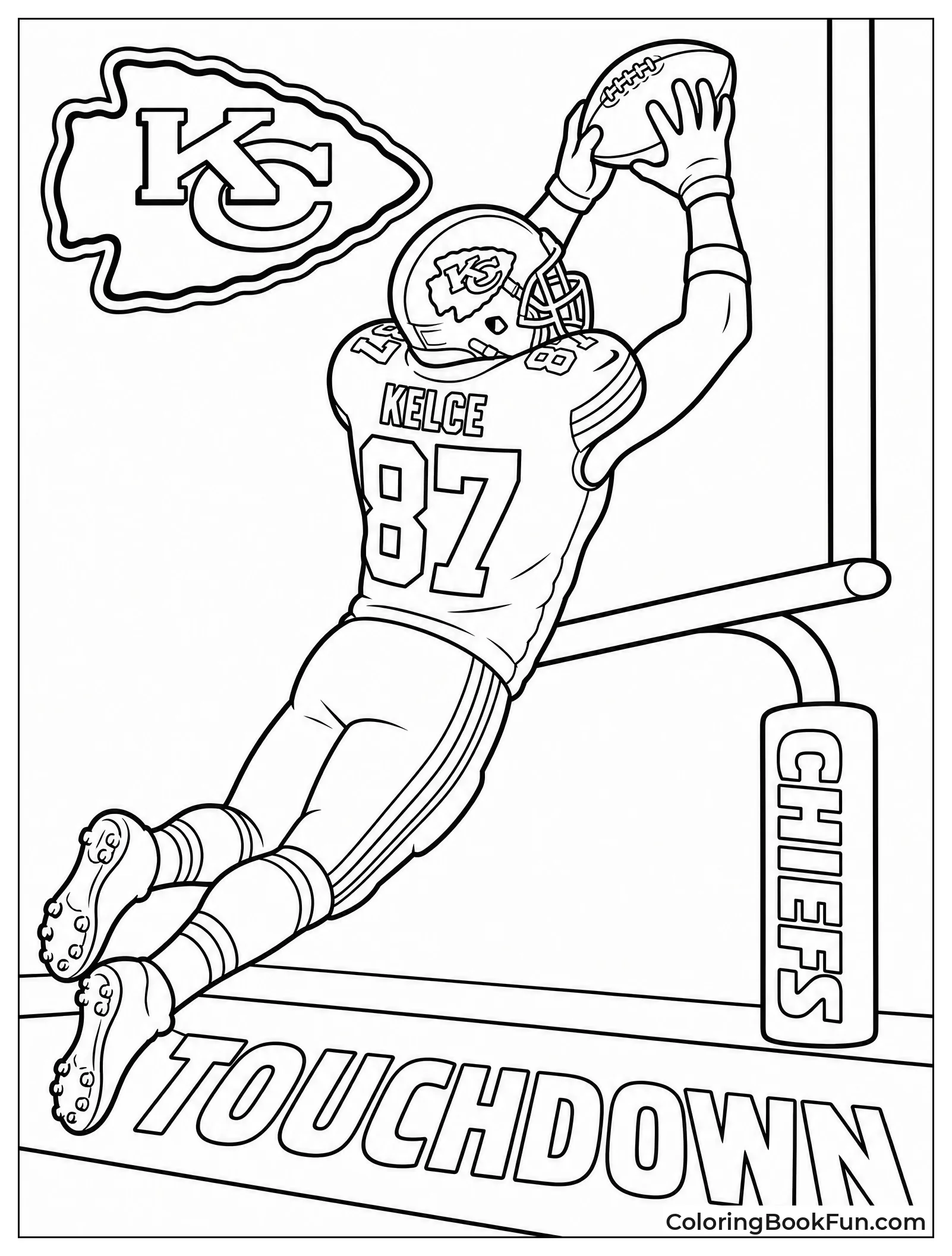 Kelce Leaps for Touchdown Catch
