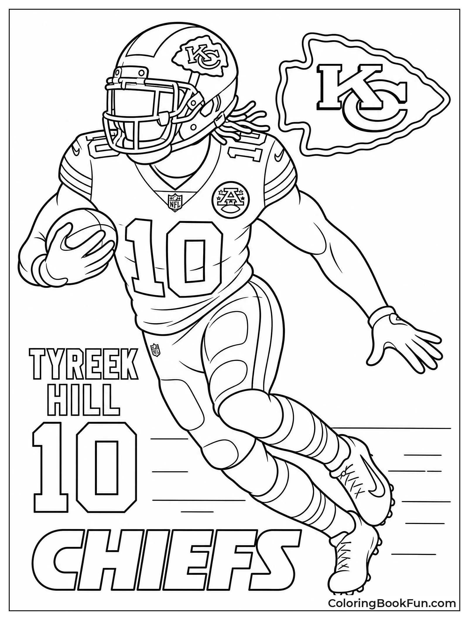 Tyreek Hill Sprinting with Football