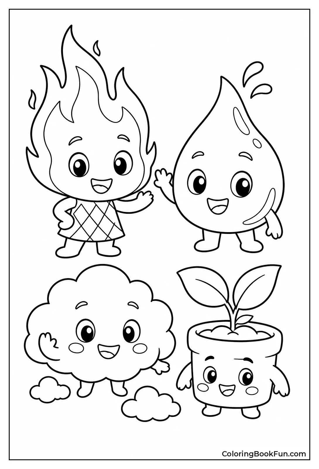 Cute Chibi Elements Smile Big