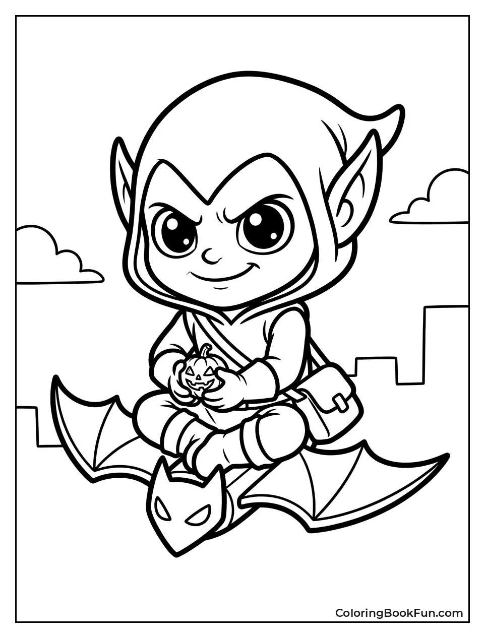 Cute Goblin On Tiny Glider