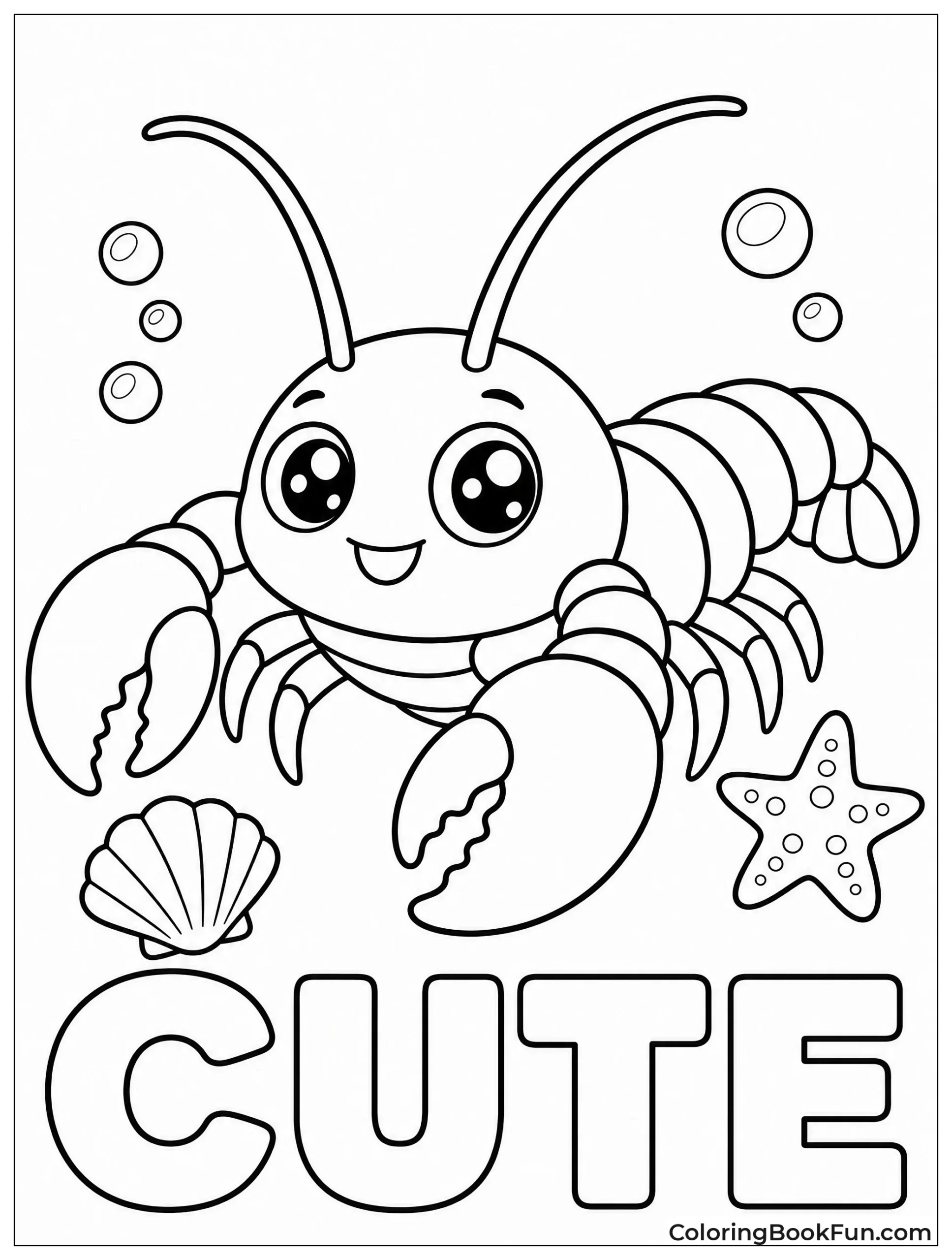 Cute Chubby Lobster with Big Eyes