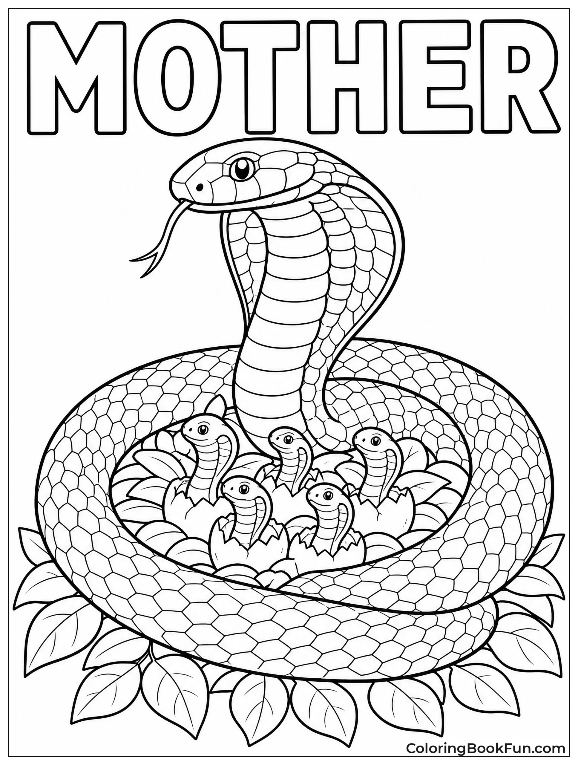 Mother Cobra Guarding Her Nest