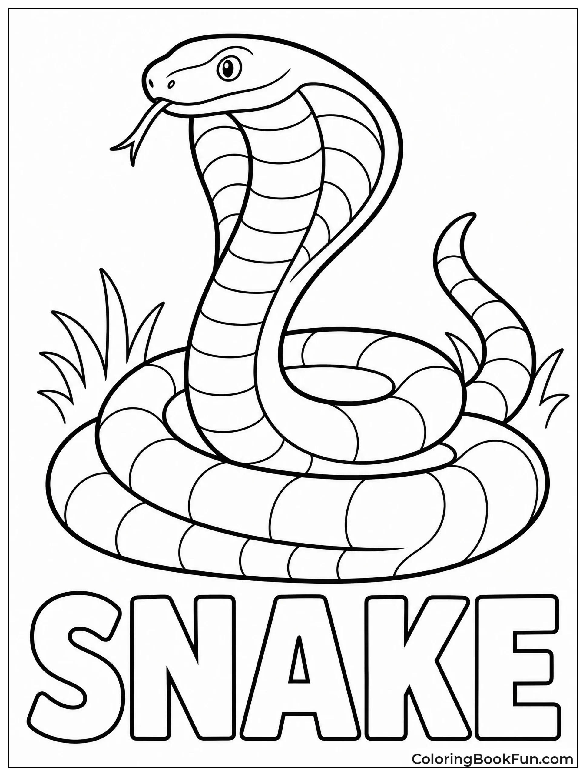 Simple Outline of Coiled Cobra