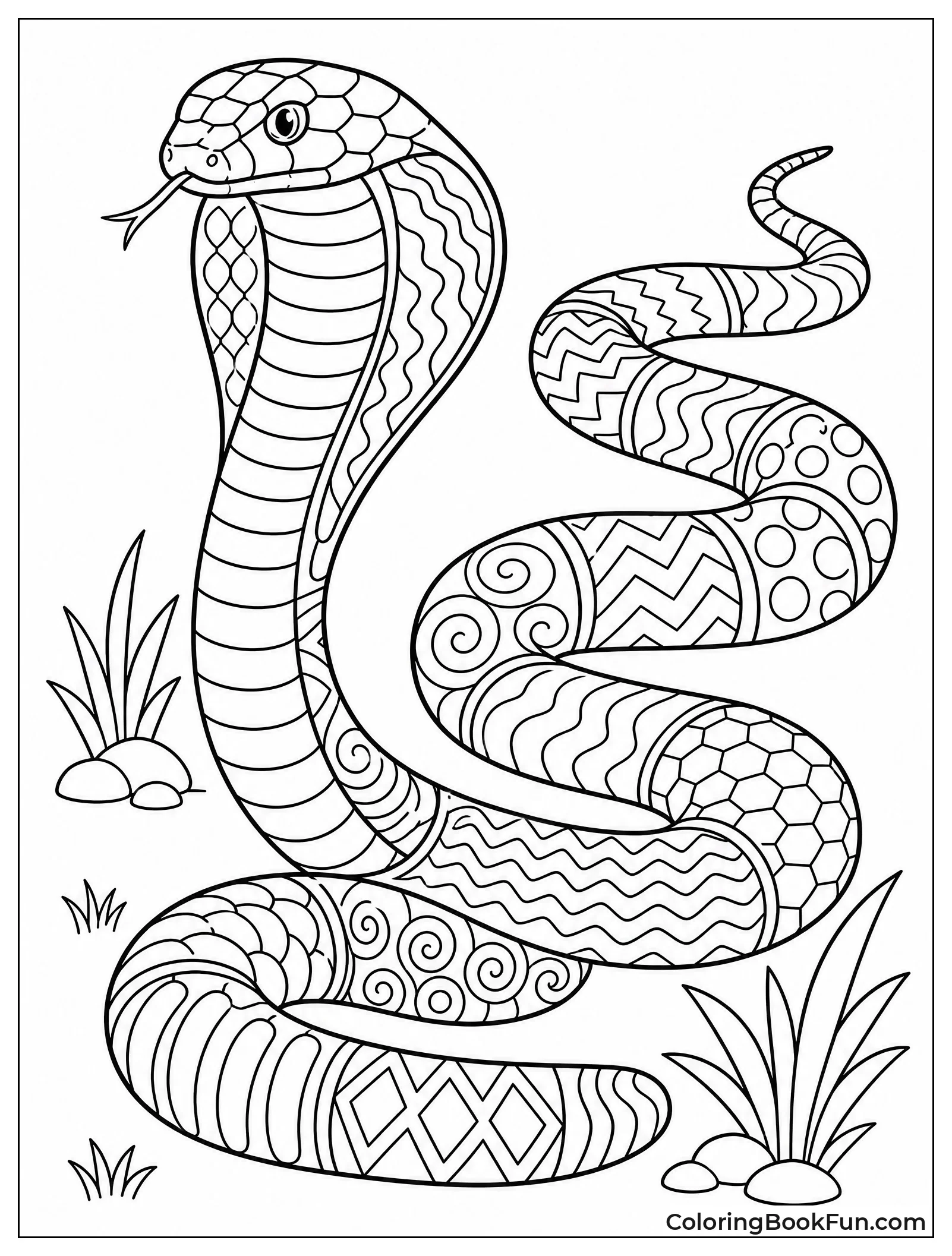 Winding Cobra Body with Doodles