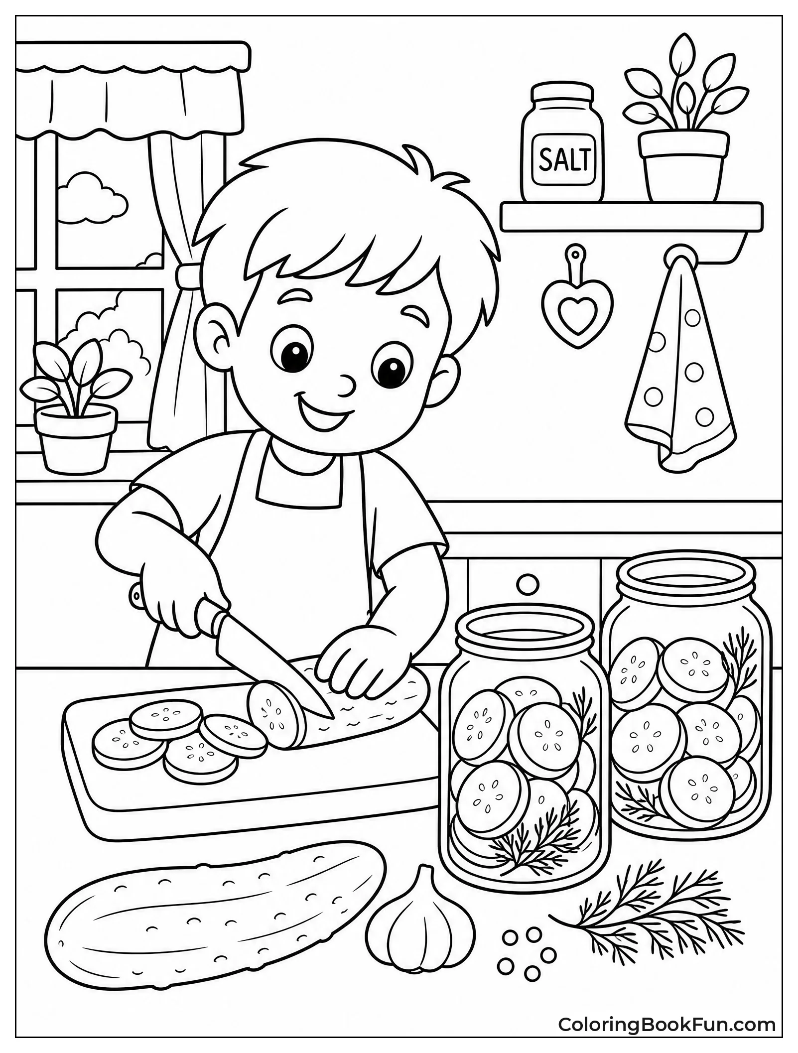 Child Helping Make Pickles