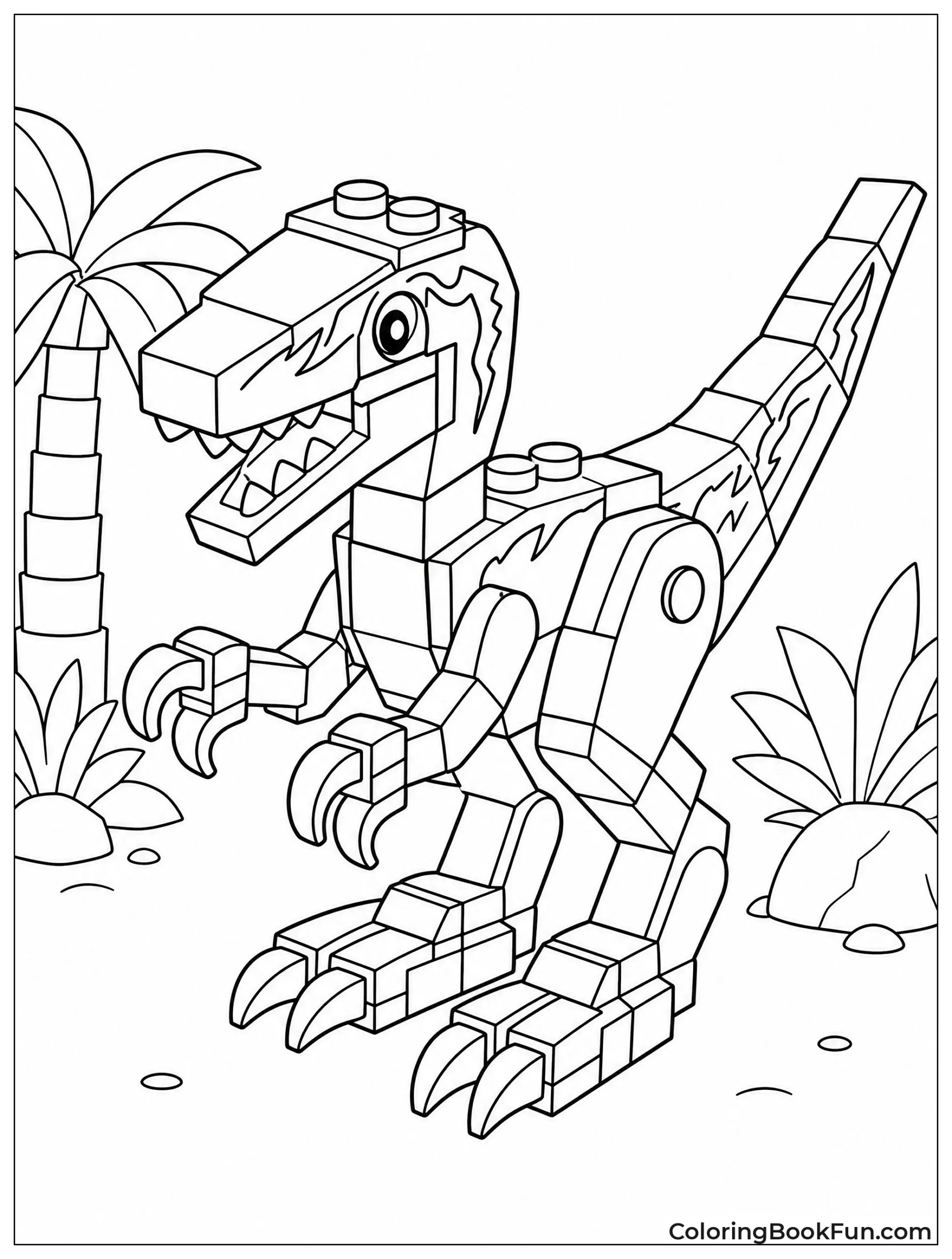 Lego Blue Raptor Built with Bricks