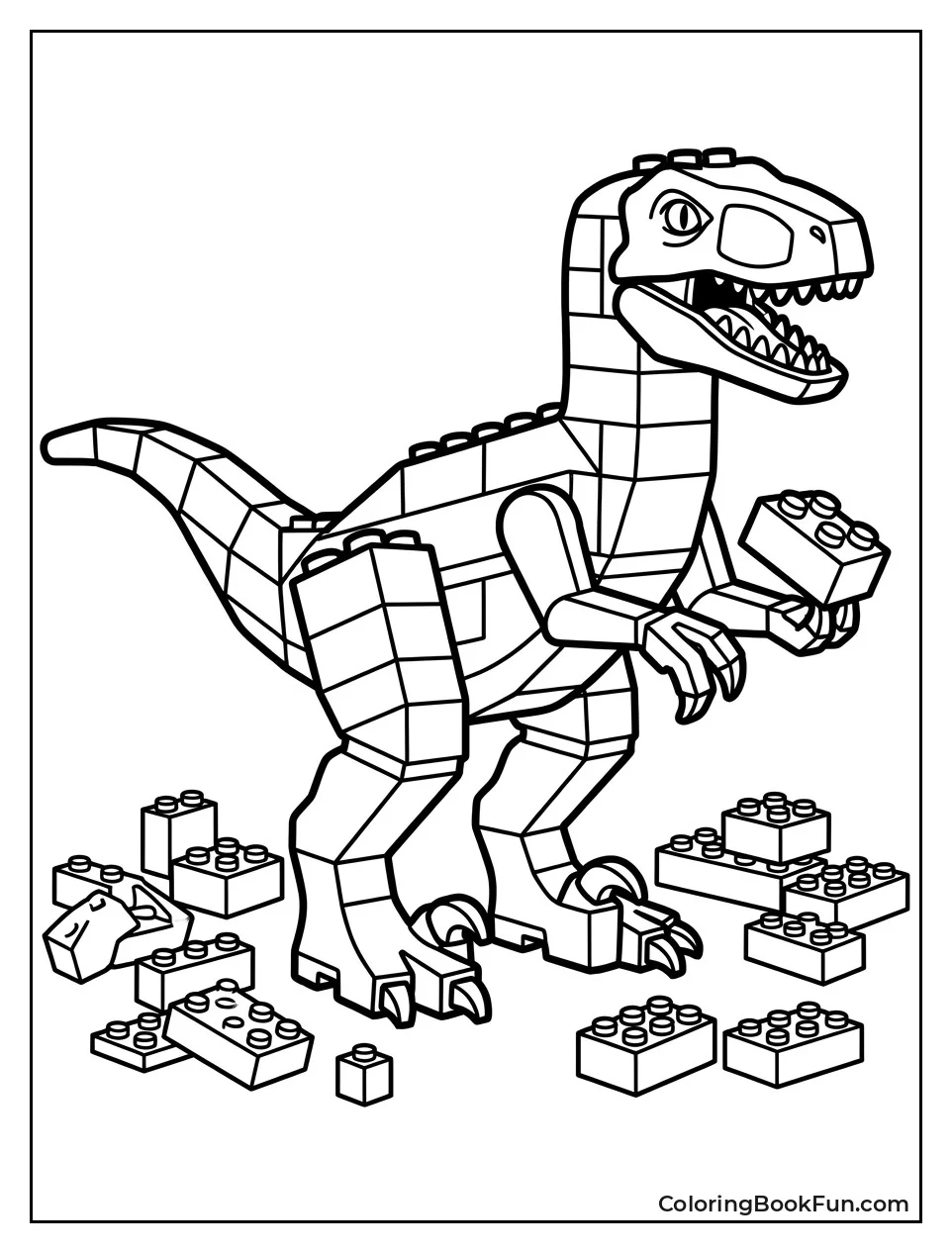 Lego Velociraptor Made of Bricks