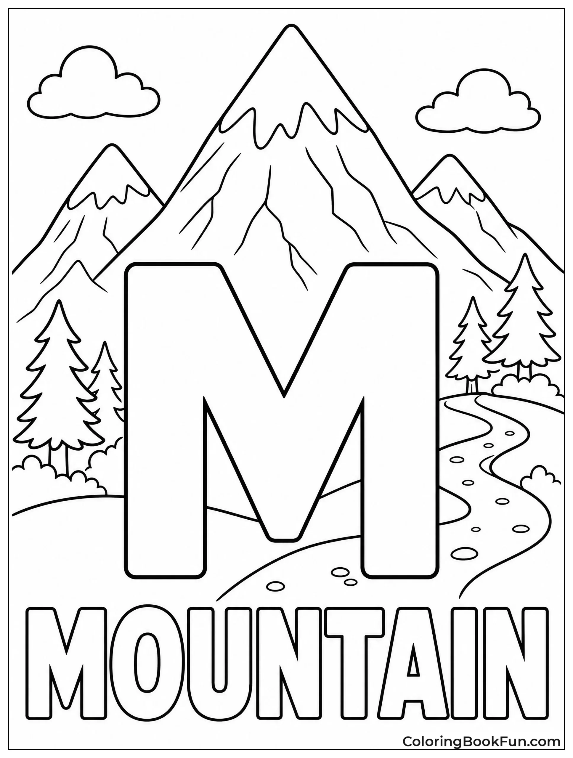Block M in Front of Snowy Mountains