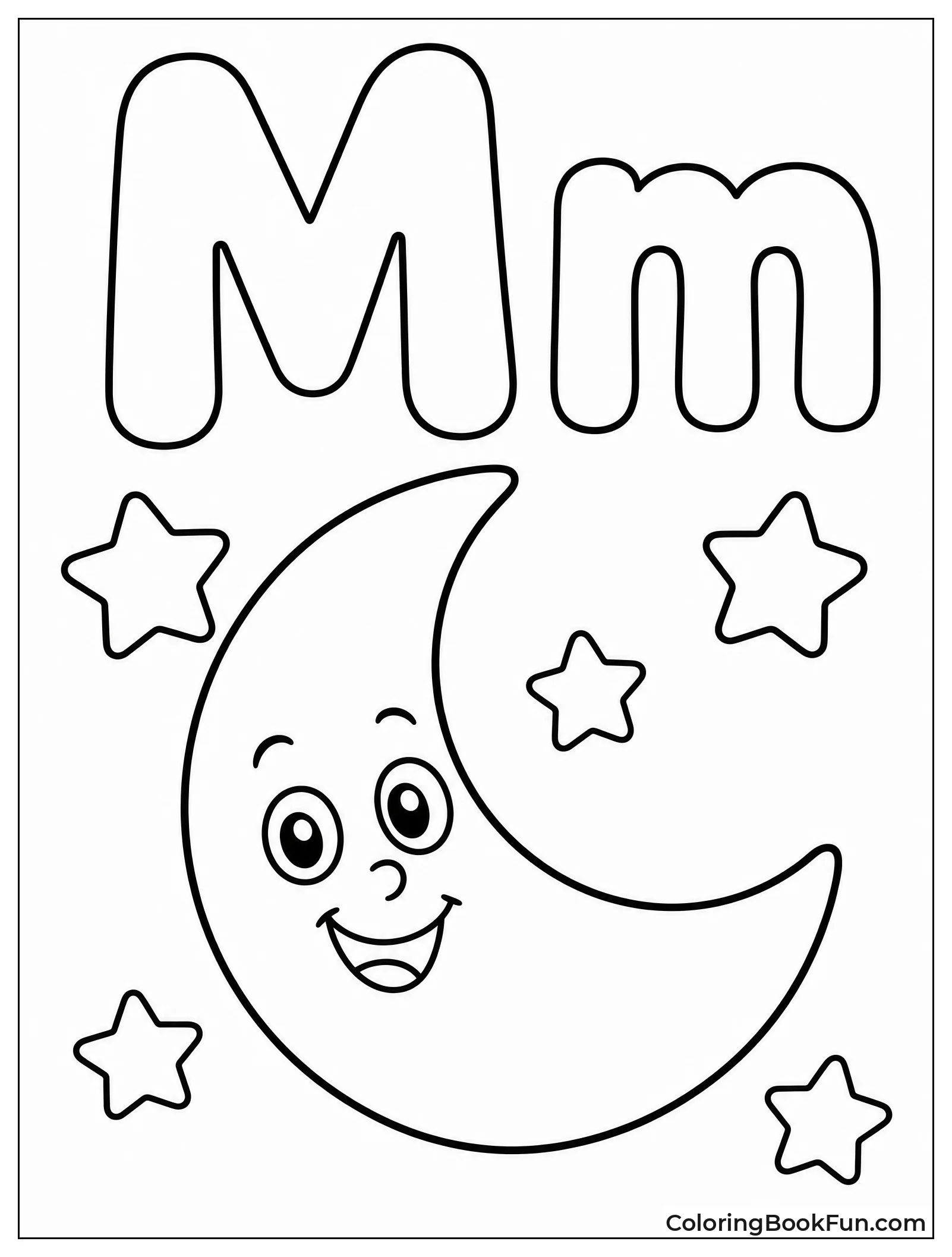 Bubbles Floating with M and a Moon