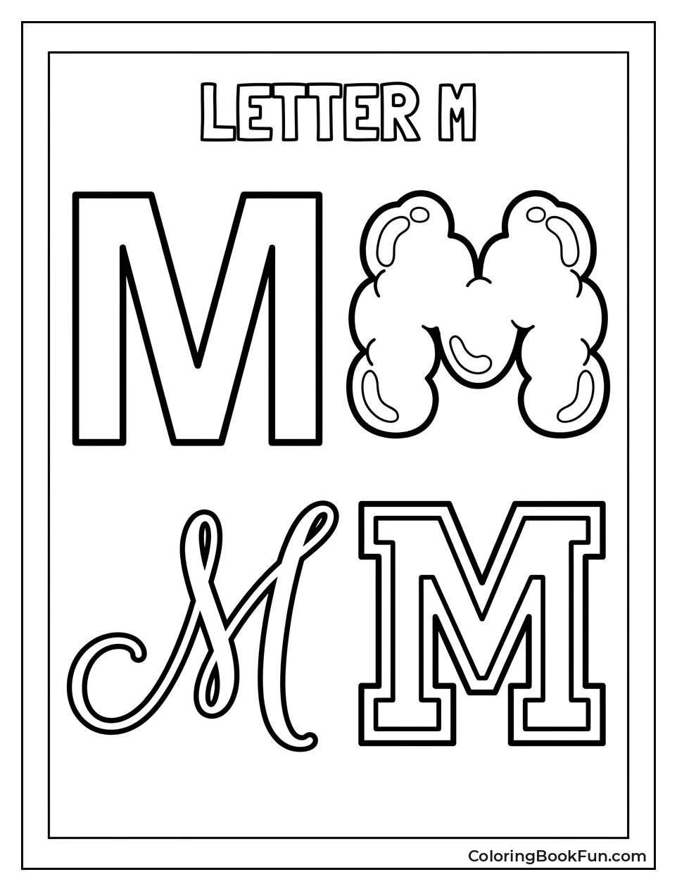 Uppercase M in Different Font Styles